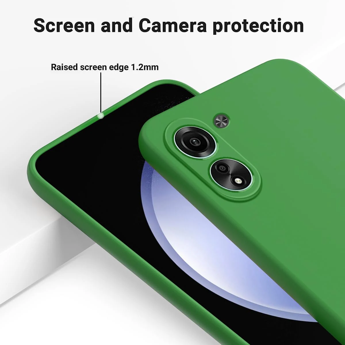 DL3 Mobilak Soft Silicone Protective Case for Xiaomi Redmi 13C with Microfiber Lining and Shockproof Design - Neon Green