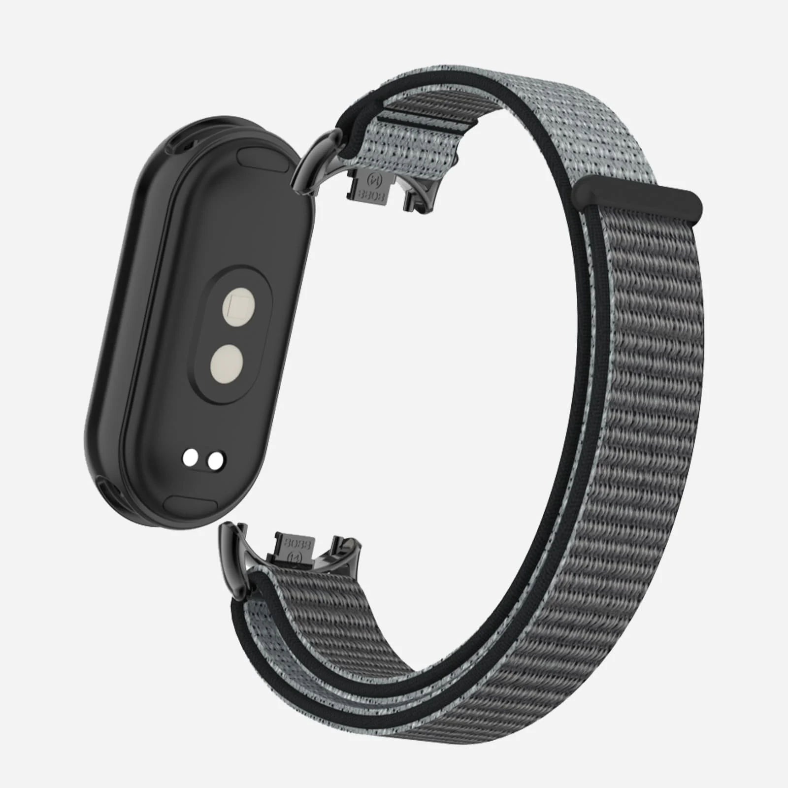 DL3 Mobilak Nylon Sport Band Compatible with Xiaomi Mi Band 10/9/8 for Women Men, Soft Adjustable Breathable Sport Loop Watch Strap Replacement Wristband for Xiaomi Smart Band 8/9/10 - Iron Gray