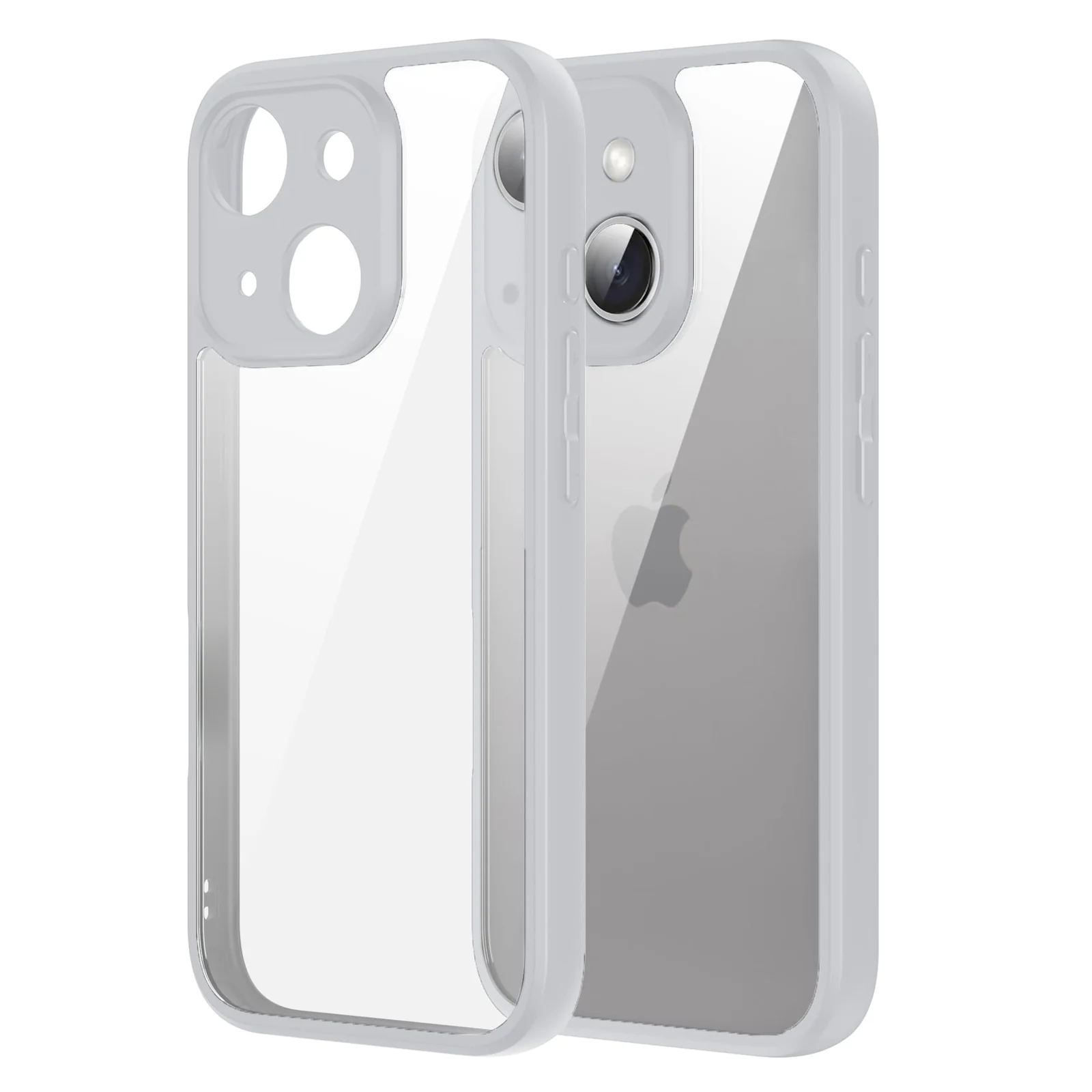 DL3 Mobilak Clear PC and TPU Protective Case for iPhone 13 / iPhone 14 with Shockproof Design and Anti-Yellowing Design - A Gray