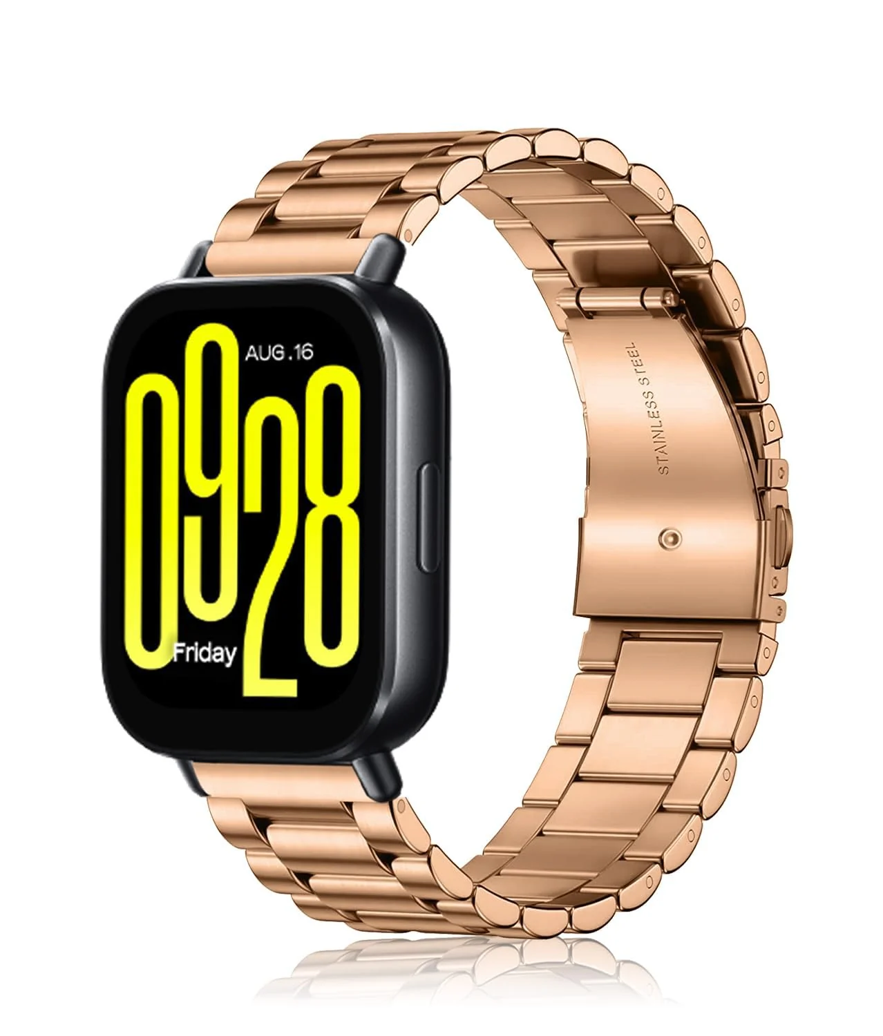 DL3 Mobilak Metal Bracelet Compatible with Xiaomi Redmi Watch 5 Active/Redmi Watch 5 Lite, 22mm Stainless Steel Replacement Band with Folding Clasp, Adjustable Replacement Bracelet Wristband
