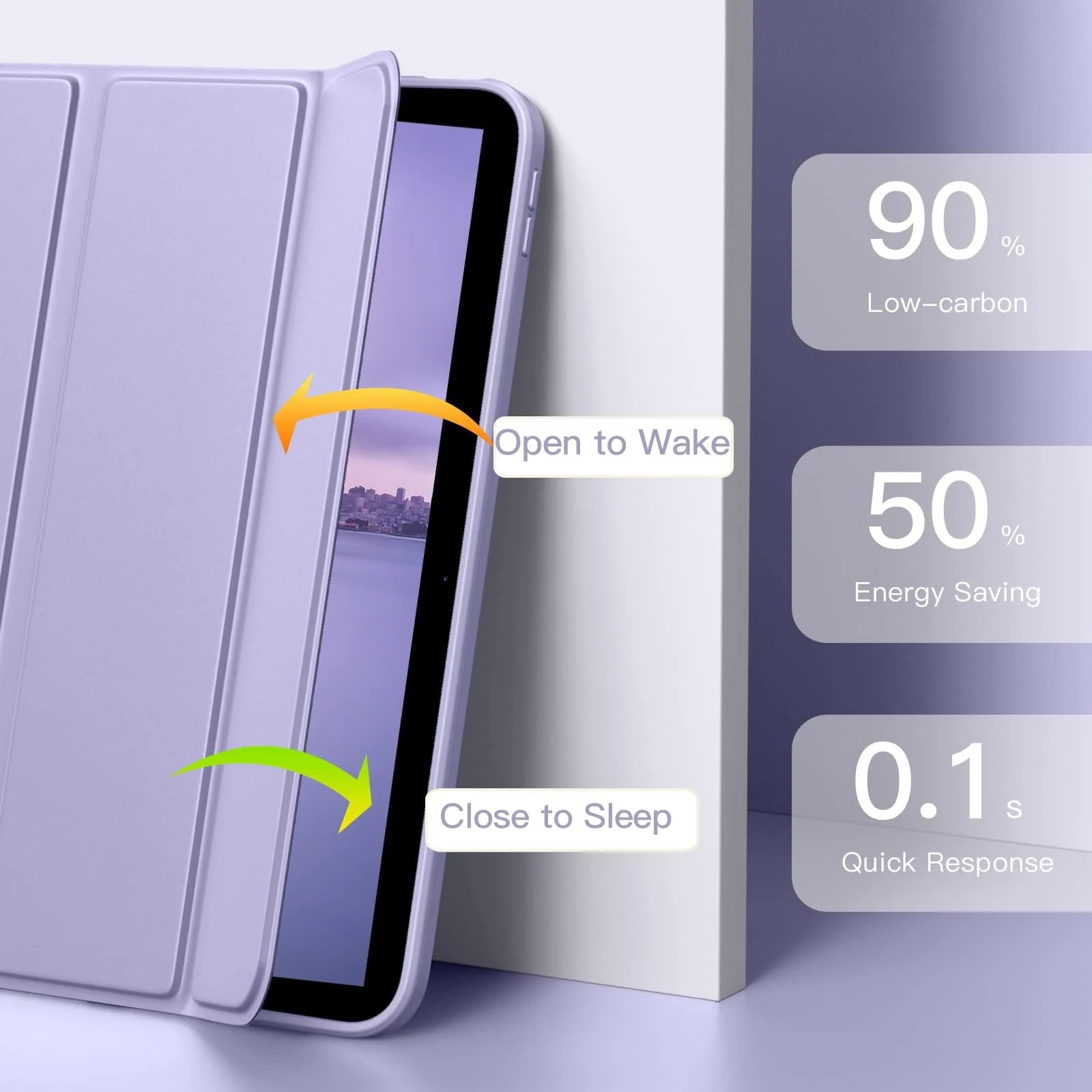 DL3 Mobilak Case Compatible with iPad (A16) 11th Generation 11 Inch (2025), iPad 10th Generation 10.9 Inch (2022), Clear Shockproof Back Cover Built-in Pencil Holder, Auto Sleep/Wake - Lavender