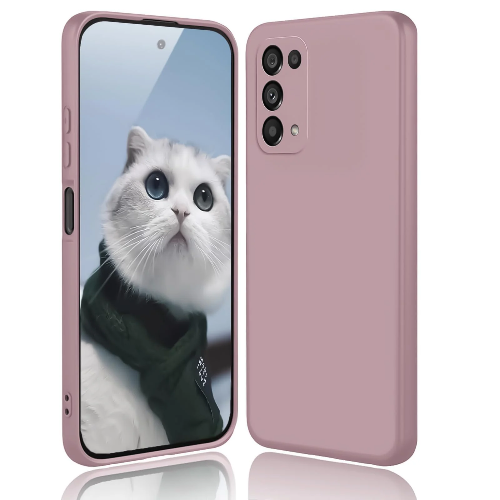 DL3 Mobilak Liquid Silicone Protective Case with Soft Microfiber Lining with Full Camera Protection for realme 7 Pro - Cashmere