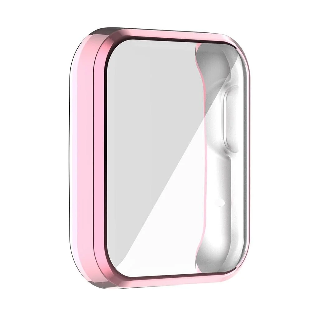 DL3 Mobilak Case Compatible with Xiaomi Mi Watch Lite Case All-Around Screen Protector Watch Soft TPU Shockproof Cover Slim Guard Thin Bumper Shell Protector - Pink