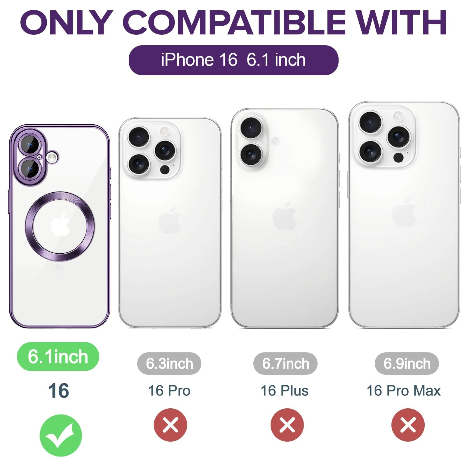 DL3 Mobilak Plated-Edge TPU Protective Case with Camera Protection for iPhone 16 - Deep Purple