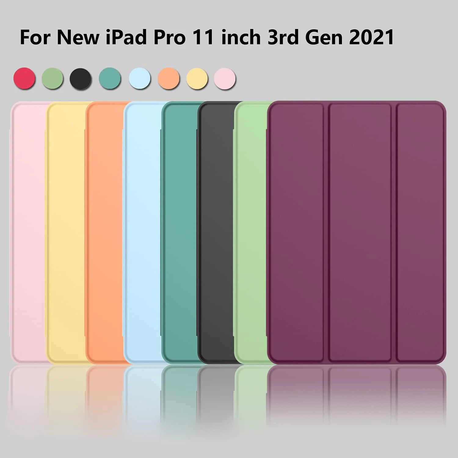 DL3 Mobilak iPad Pro 11 Inch Case 2022(4th Gen)/2021(3rd Gen)/2020(2nd Gen) with Pencil Holder, Smart Case [Support Touch ID and Auto Wake/Sleep] with Auto 2nd Gen Pencil Charging - Wine Red