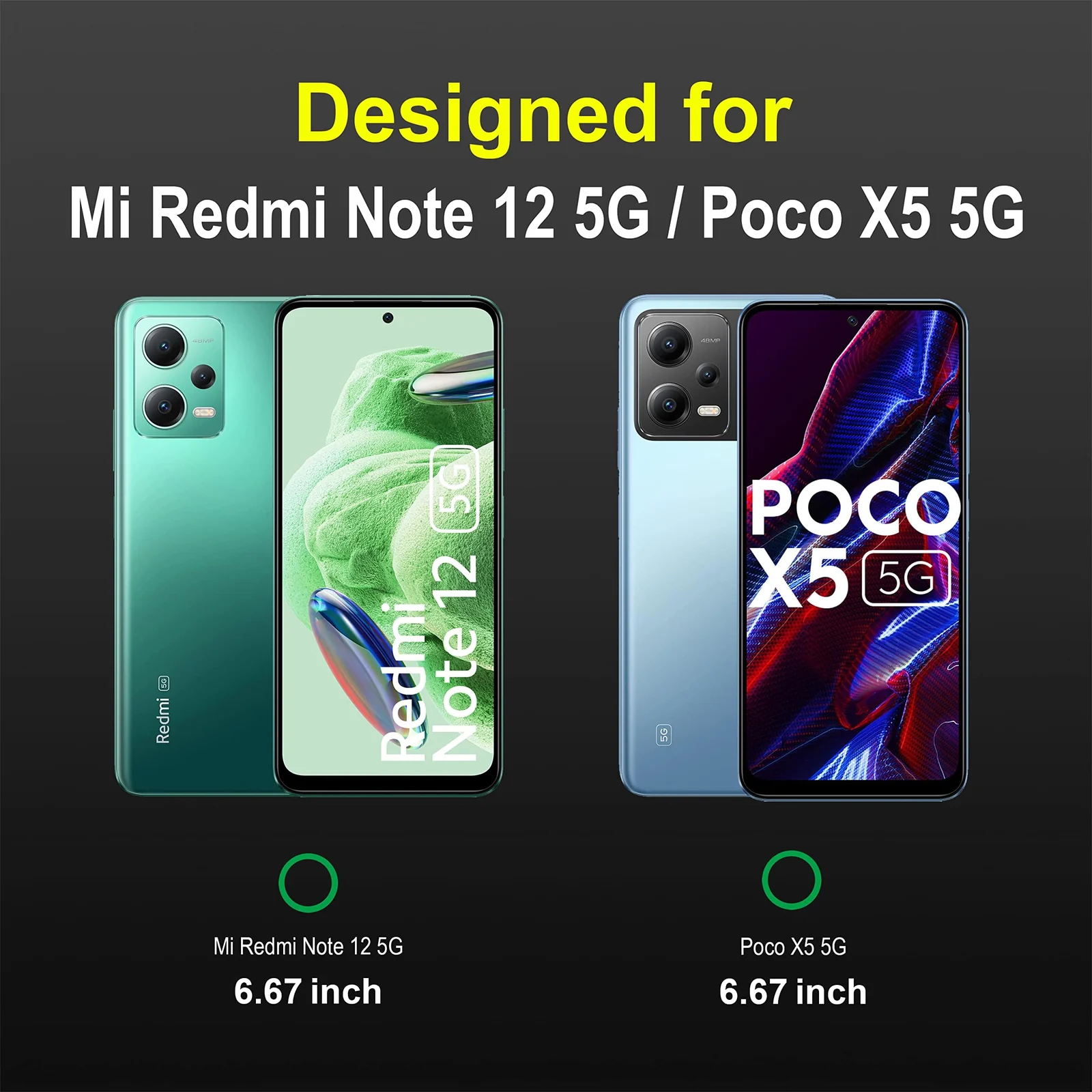 DL3 Mobilak Rugged Protective Case for Xiaomi Redmi Note 12 5G / Poco X5 5G, Camera protection, Shock-absorbing protection, Non-slip grip - Dark Gray