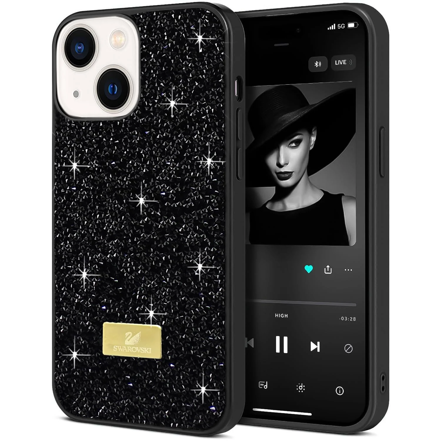 DL3 Mobilak Glitter Protective Case with Camera Protection for iPhone 15 (6.1 Inch)