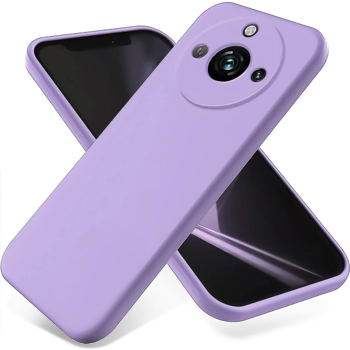 DL3 Mobilak Liquid Silicone Protective Case for realme 11 Pro / realme 11 Pro+ Plus 5G with Microfiber Lining and Shockproof Design - Light Purple