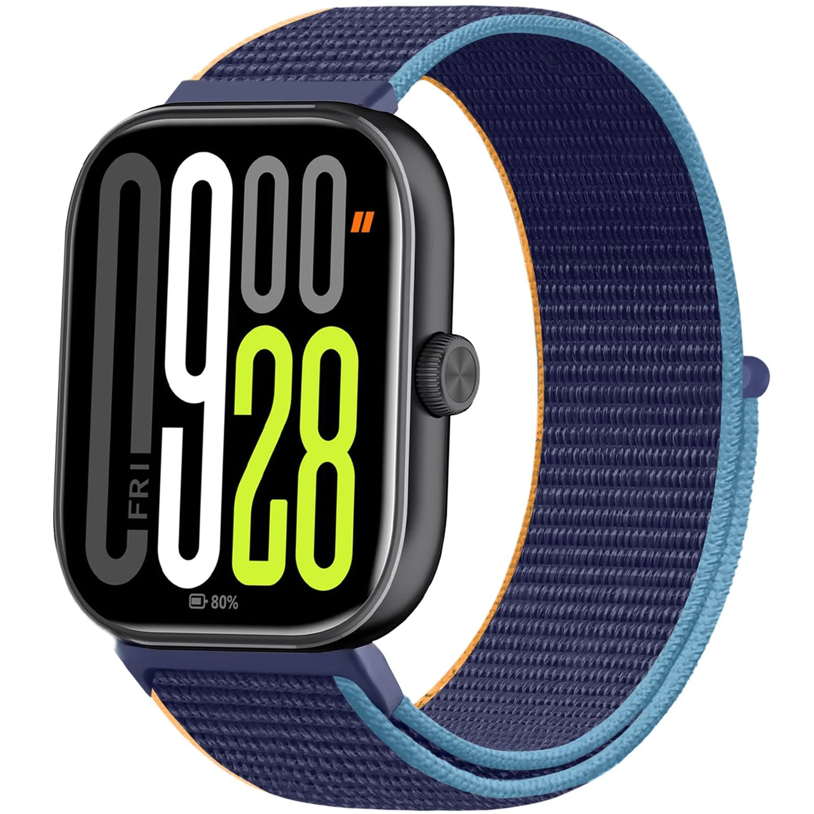 DL3 Mobilak Nylon Strap for Redmi Watch 4/Redmi Watch 5/Xiaomi Smart Band 8 Pro/Band 9 Pro, Men and Women Breathable Elastic Bracelet, Adjustable Straps Replacement Band Sport Watchband - Navy Blue