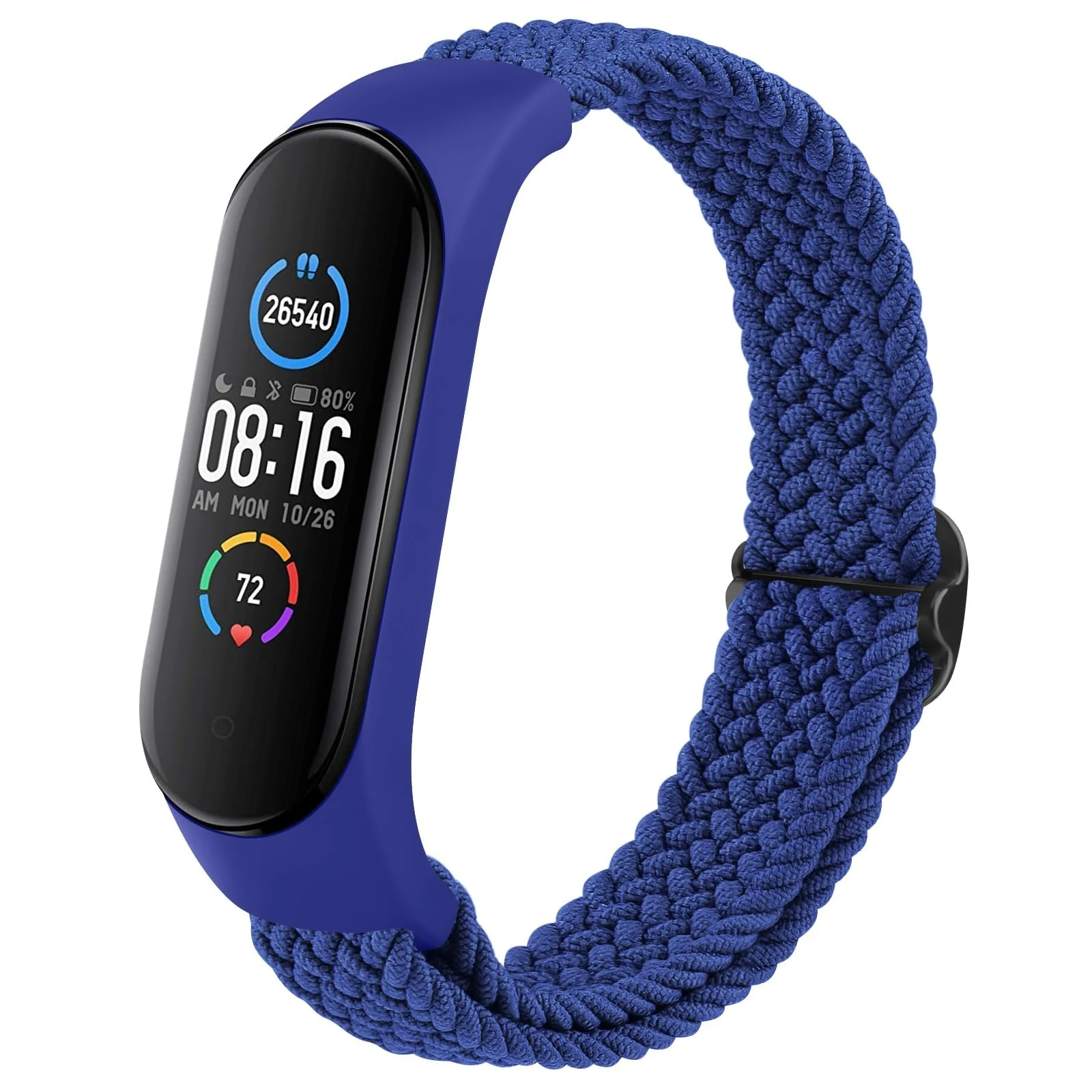 DL3 Mobilak Nylon Wristband Compatible for Xiaomi Mi Band 7/Mi Band 6/Mi Band 5/Mi Band 4/Mi Band 3, Adjustable Braided Elastic Solo Loop for Mi Band 7 6 5 4 3, Sport Strap Smart Watch Accessories - Blue
