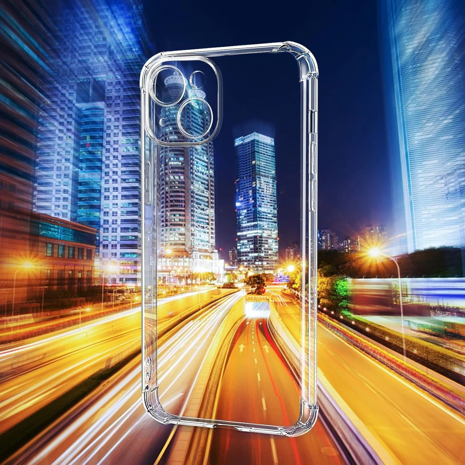 DL3 Mobilak Case Compatible with iphone15, Cover Silicone Transparent TPU Gorilla Anti-shock Shockproof Corners - Clear