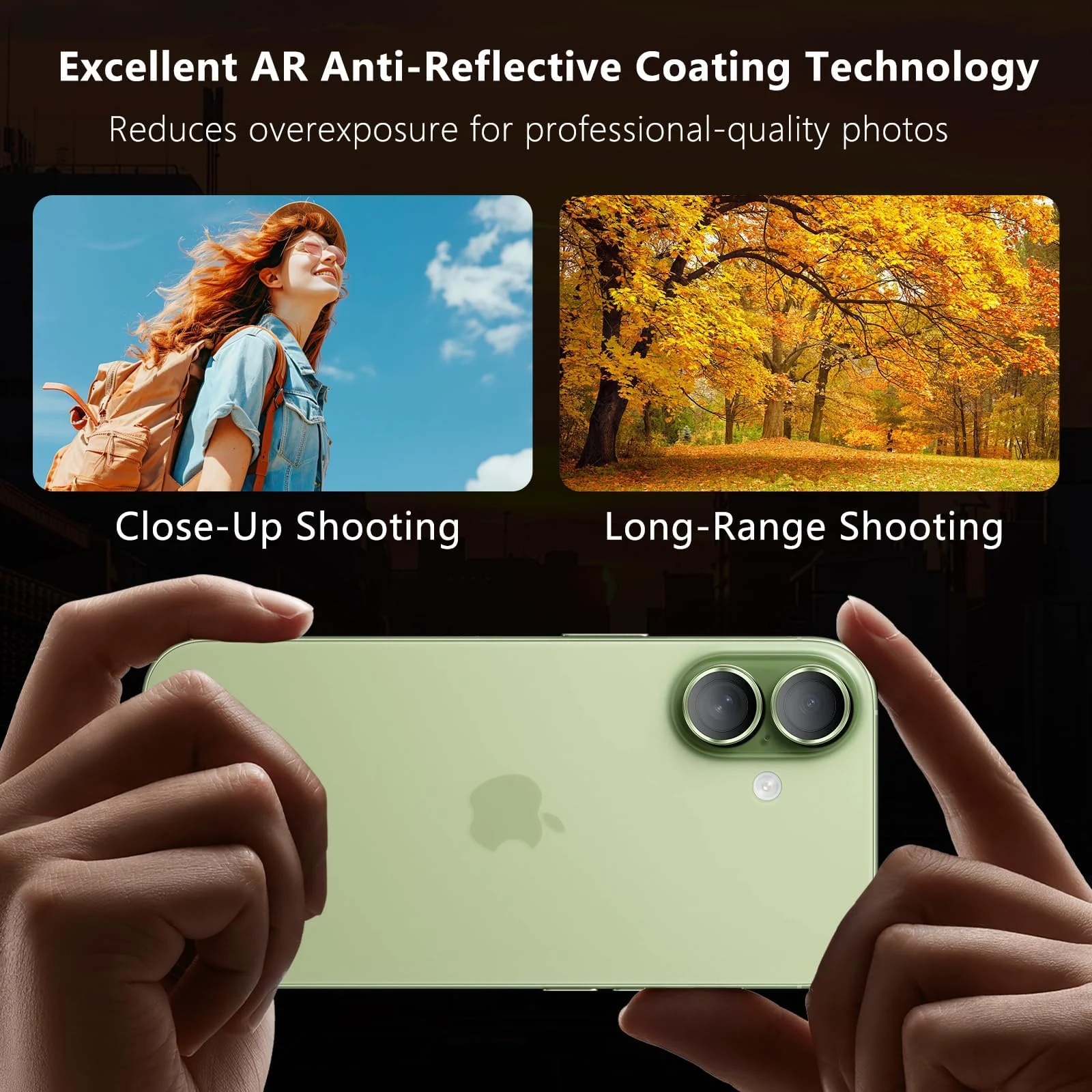DL3 Mobilak Camera Lens Protector for iPhone 17 Accessories, 9H Tempered Glass Metal Individual Ring Camera Cover Screen Protector, Case Friendly, Anti Scratch - Sage