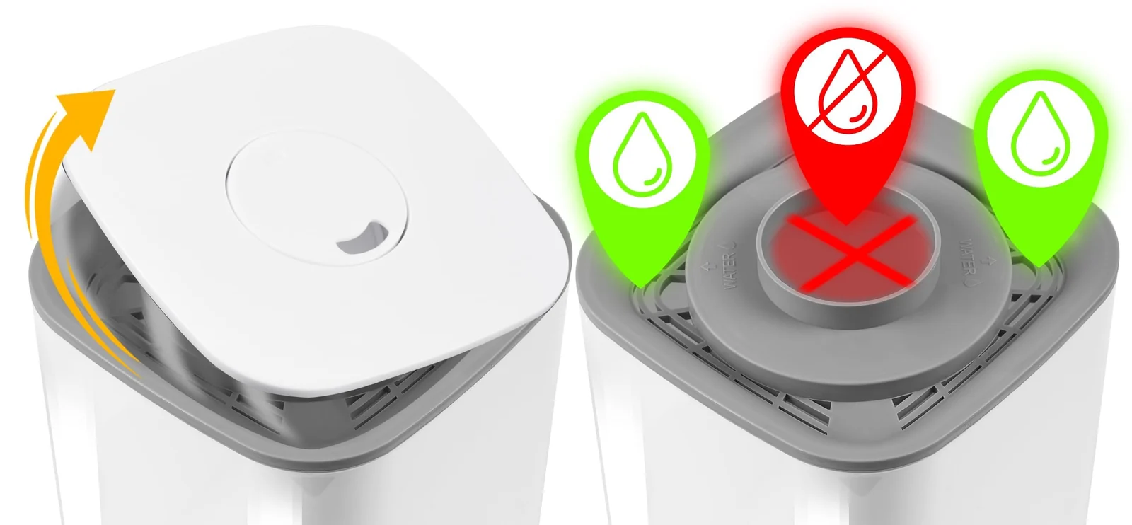 Mobigon 3 Litres Humidifier for Room, Cool Mist Ultrasonic Humidifier / Essential Oil Diffuser, Super Quiet 360°Nozzle, Colorful Change, Auto Shut Off&UV Light&, Lasts Up to 24 Hours - White