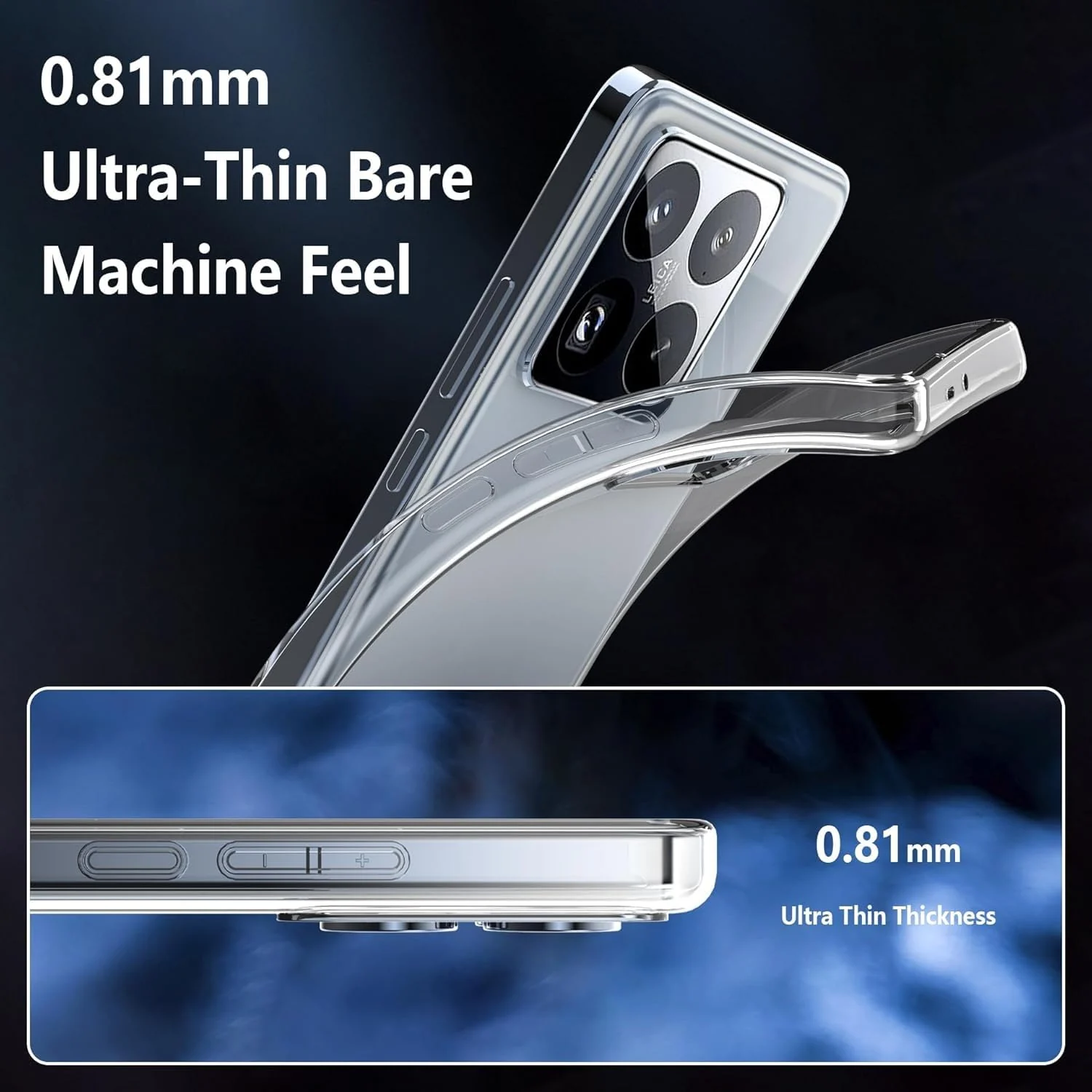 DL3 Mobilak Protective Case Compatible with Xiaomi 15 Pro Cover, Mobile Phone Case Thin Soft Silicone Anti-Yellow Protective Case - Clear