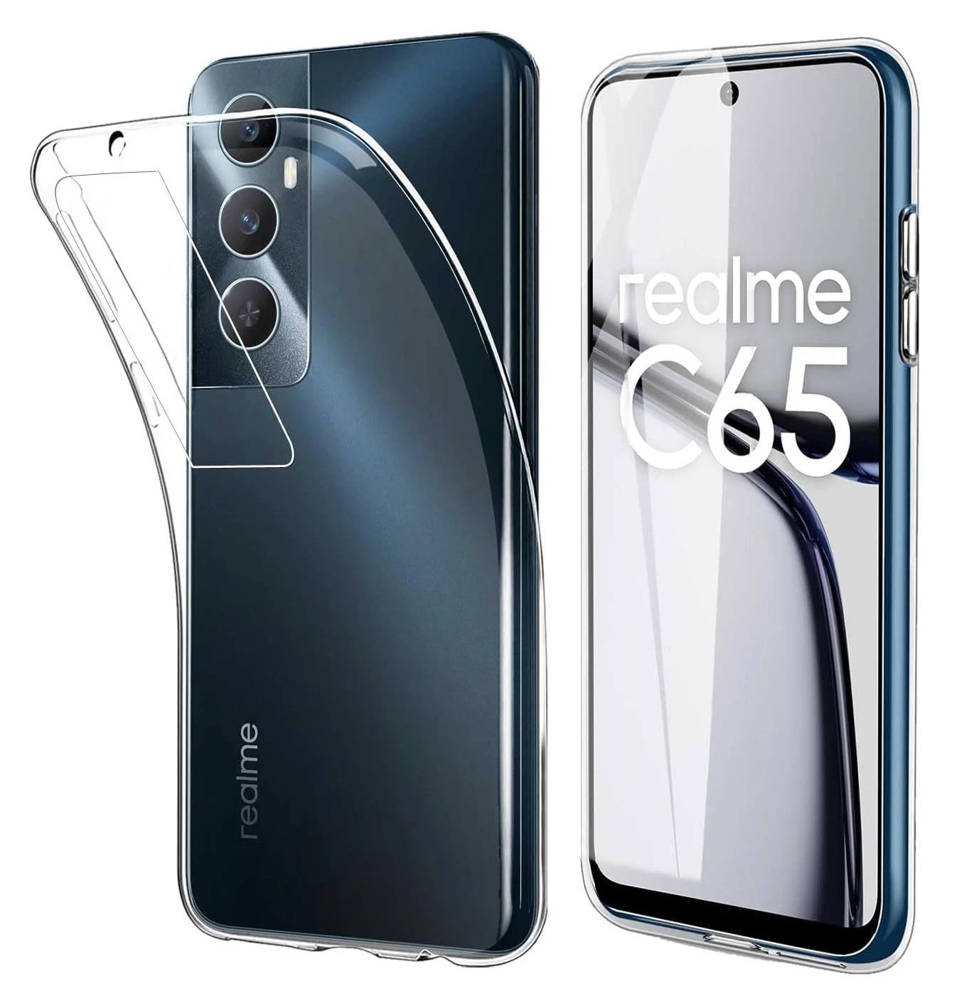 DL3 Mobilak Case Compatible with realme C65 4G Case Crystal Soft TPU Gel Case Flexible Silicone Anti-Scratch TPU Cover - Clear
