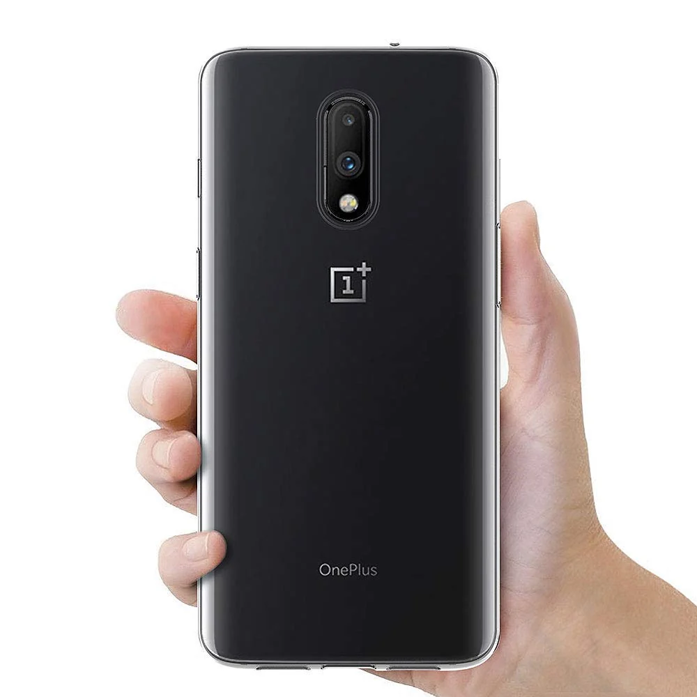 DL3 Mobilak Case Compatible with OnePlus 7 / OnePlus 6T Case Crystal Soft TPU Gel Case Flexible Silicone Anti-Scratch Camera Protection TPU Cover - Clear