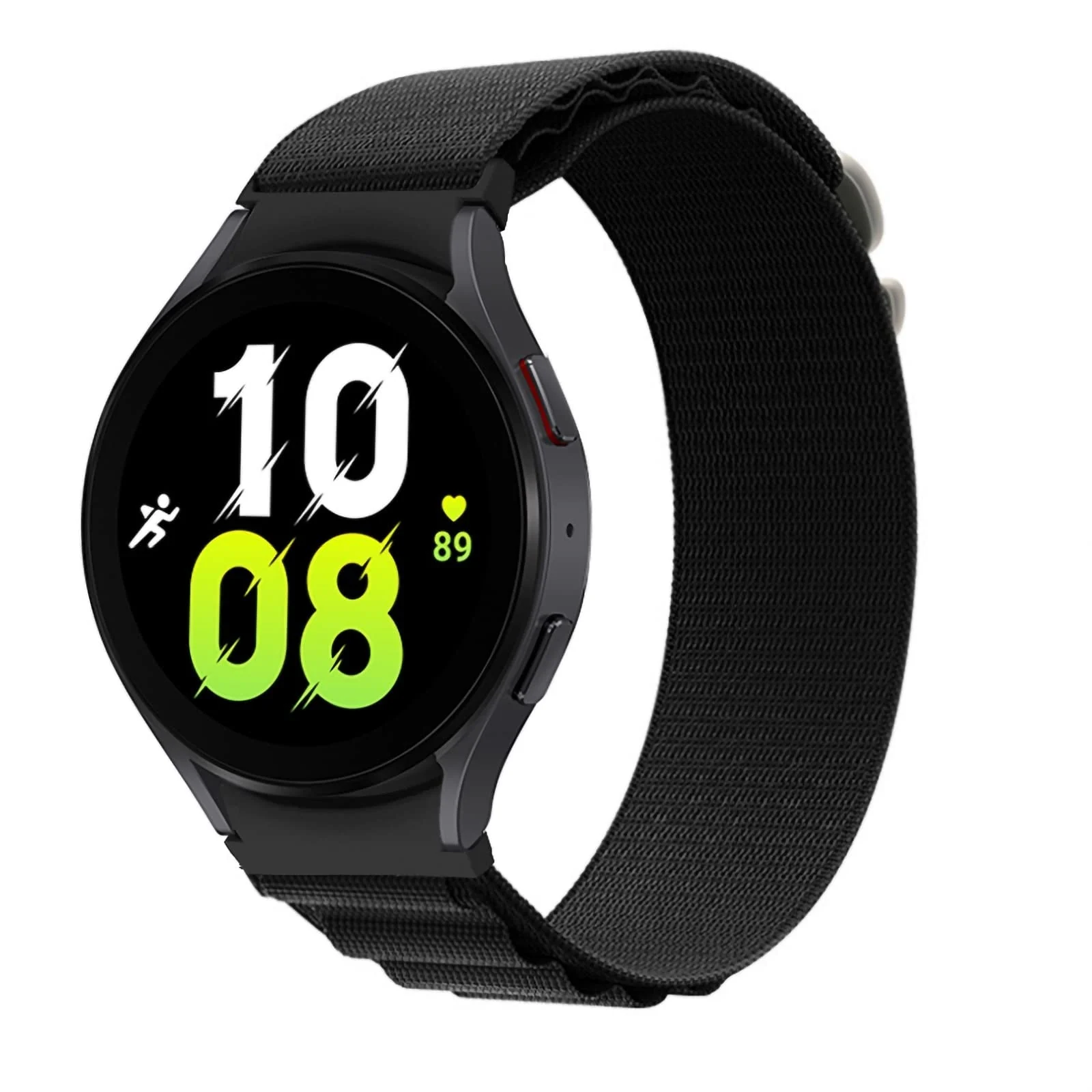DL3 Mobilak Alpine Loop Bands Sport Nylon 20MM For Samsung Galaxy Watch 7 6 5 4 40mm 44mm/5 Pro 45mm/S2 classic/active 2 40mm 44mm/Amazfi GTS 2/2e/GTS 3/3 Pro/GTS 4/GTS 2 Mini/3 Mini/4 Mini/Bip 3 Pro - Black