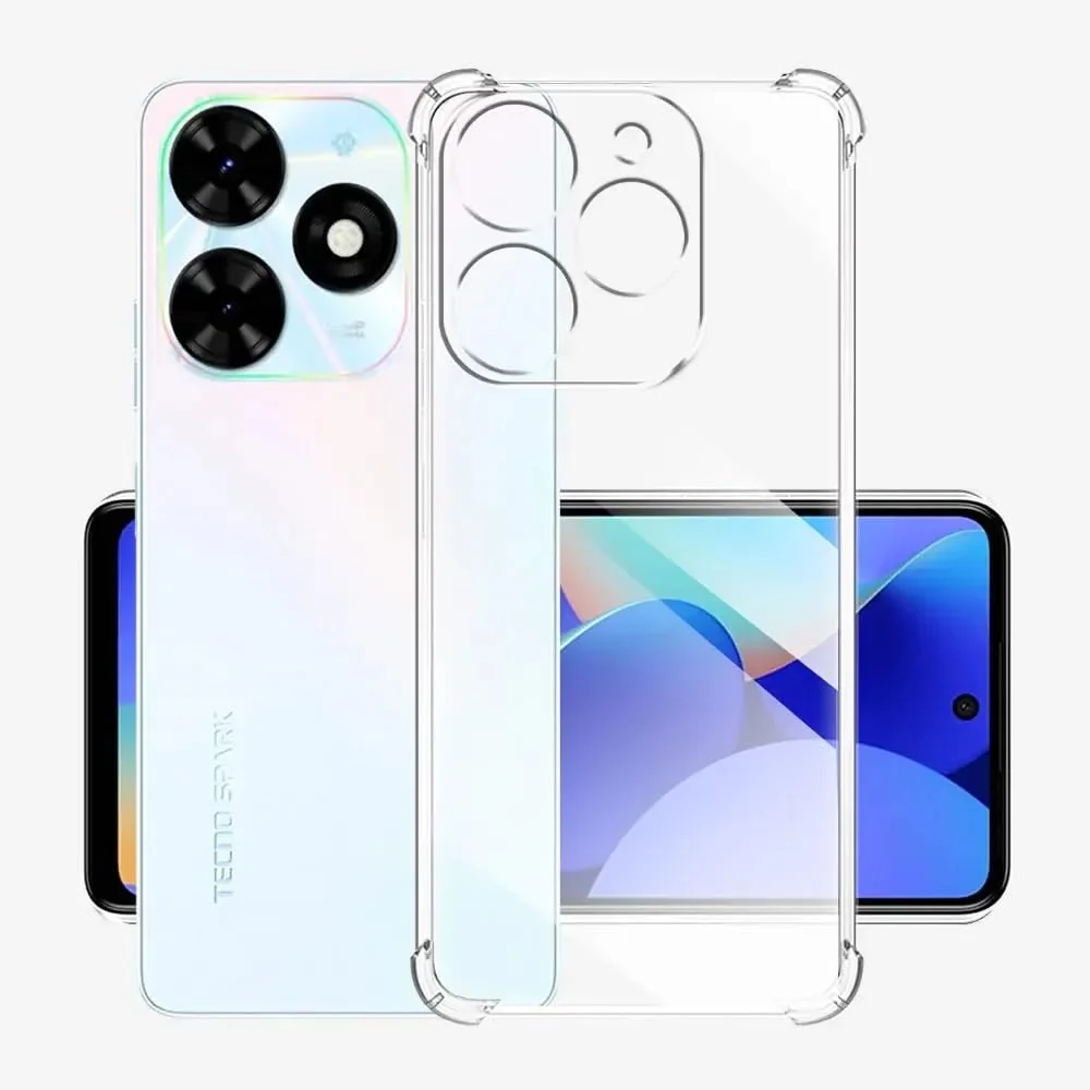 DL3 Mobilak Case Compatible with Infinix Smart 8, Cover Silicone Transparen t TPU Gorilla Anti-shock Protector Camera Shockproof Corners - Clear