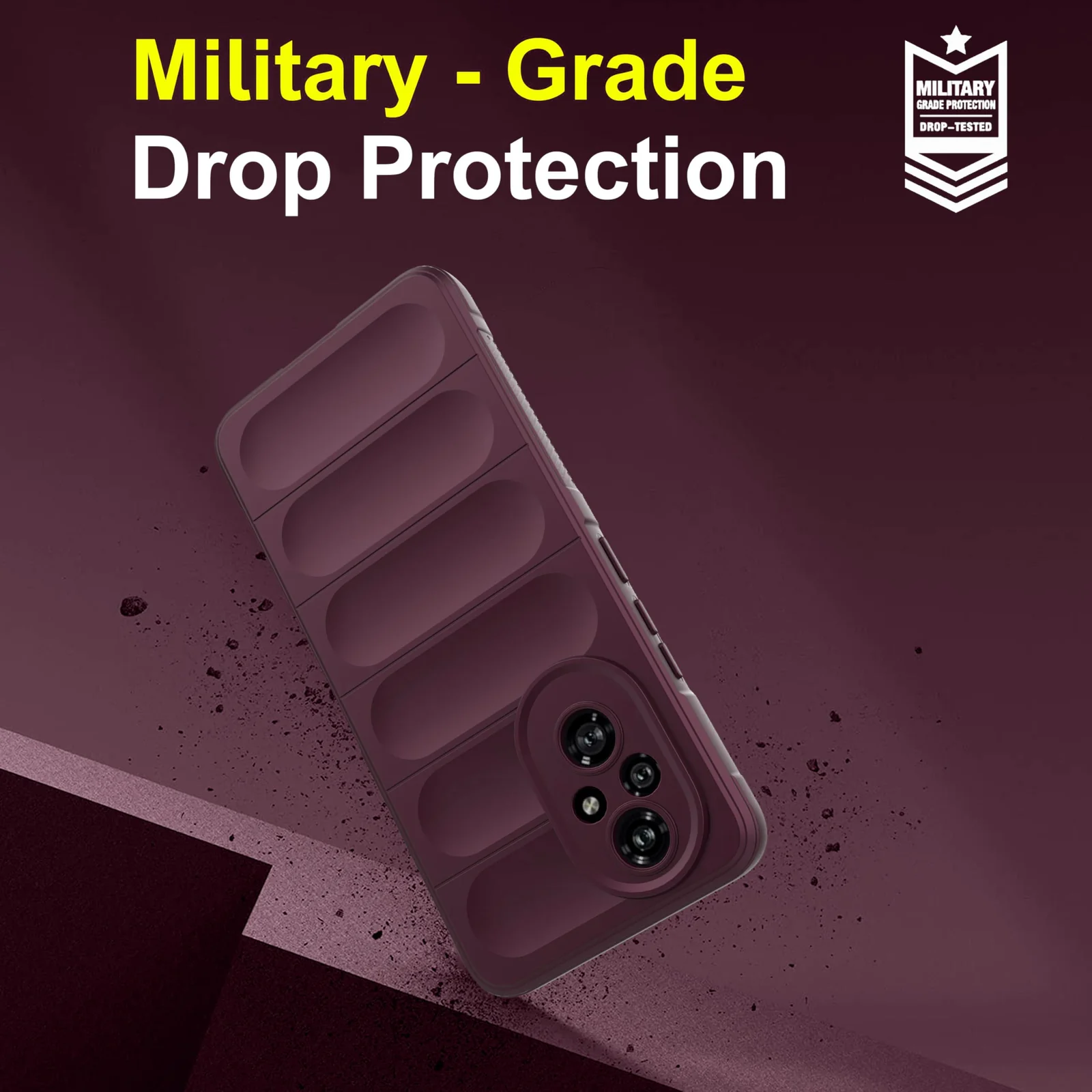 DL3 Mobilak Soft Silicone Protective Case for Honor 200 5G with Camera Protection and Shockproof Design - Wine Red