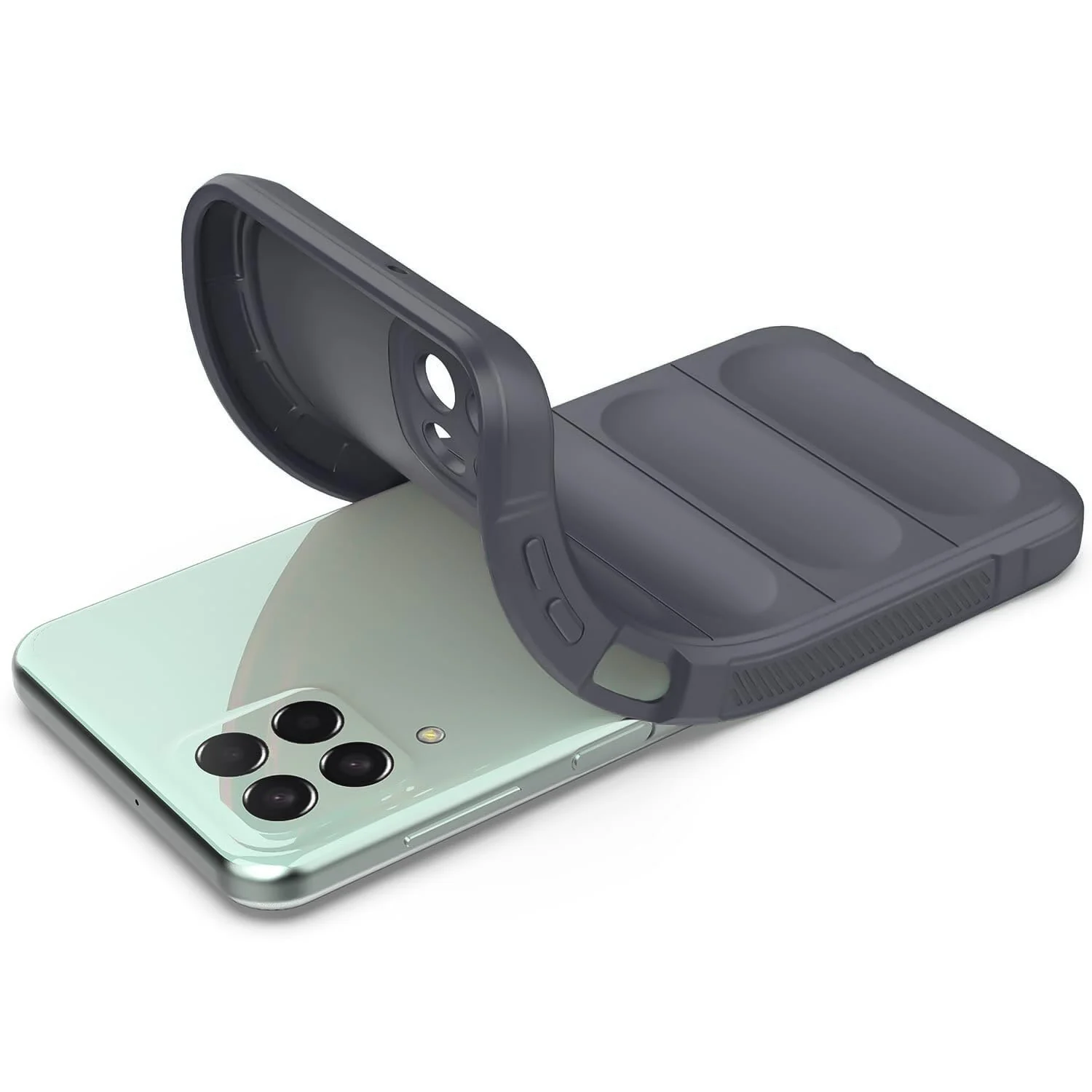 DL3 Mobilak Flexible Silicone and TPU Protective Case with Camera Protection for Samsung Galaxy M33 5G - Dark Gray