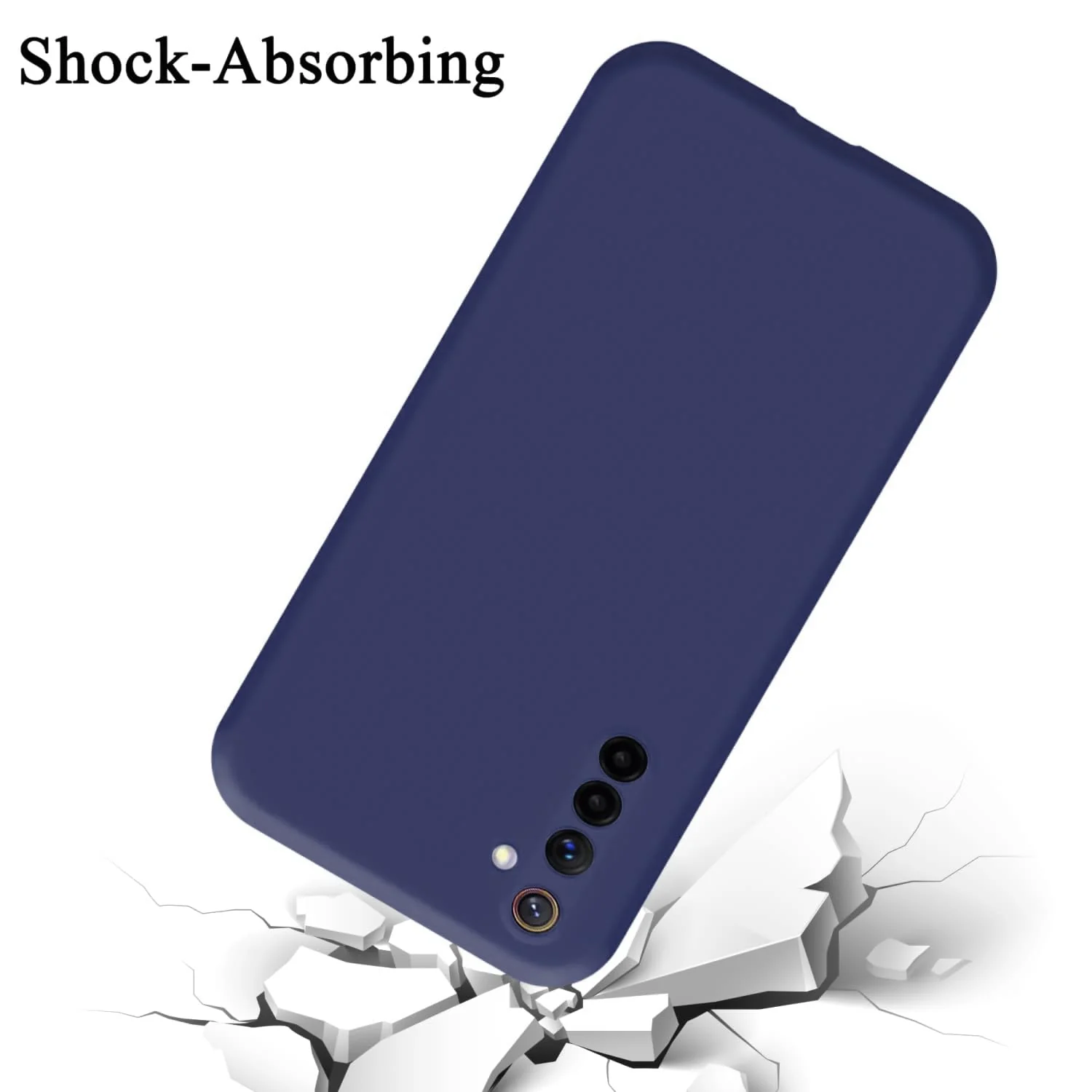 DL3 Mobilak Liquid Silicone Protective Case with Soft Microfiber Lining with Full Camera Protection for realme 6 Pro - Blue 2