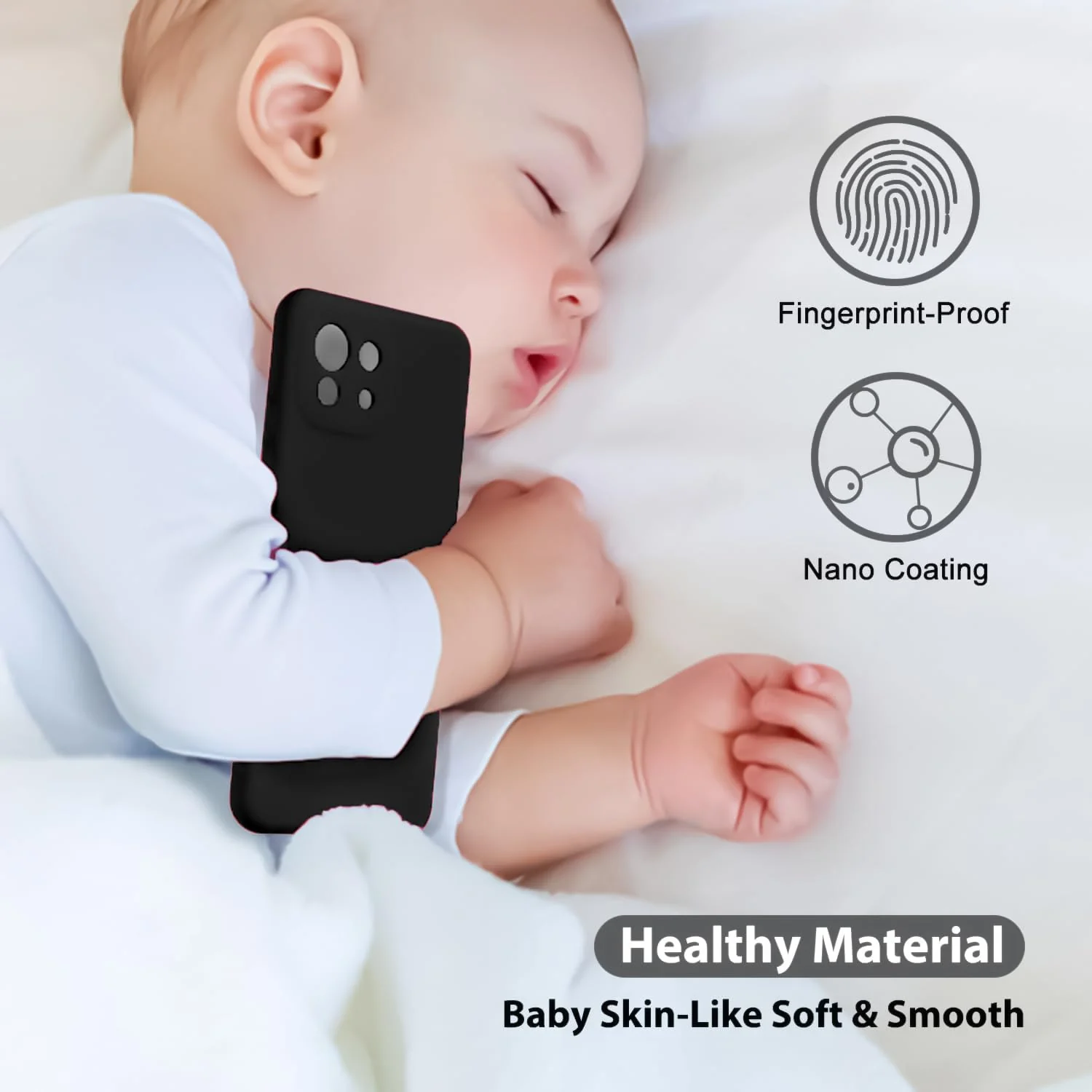 DL3 Mobilak Liquid Silicone Protective Case with Soft Microfiber Lining with Full Camera Protection for Xiaomi Mi 11 Lite 4G / 5G & Mi11 Lite 5G NE - Black