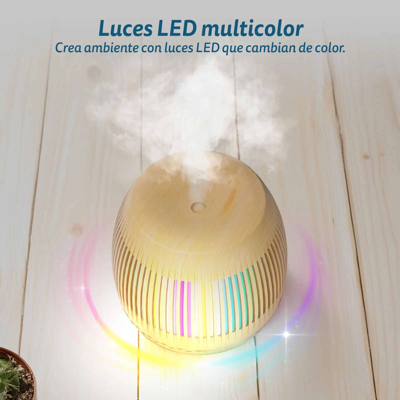 Mobigon Essential Oil Diffuser, Aromatherapy Diffuser 500ml with Remote Control, 4 Timer & Auto-Off Safety Switch, 7 Color LED Lights Mode, 10 Hours Quiet Humidifier for Bedroom - D.Light Woody