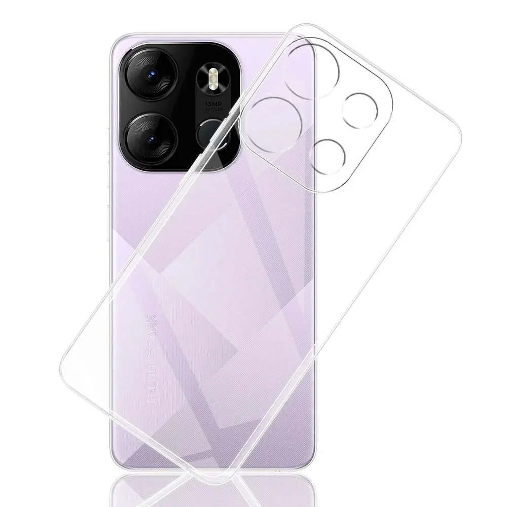 DL3 Mobilak Case Compatible with Tecno Spark Go 2023 Case Crystal Soft TPU Gel Case Flexible Silicone Anti-Scratch Camera Protection TPU Cover - Clear