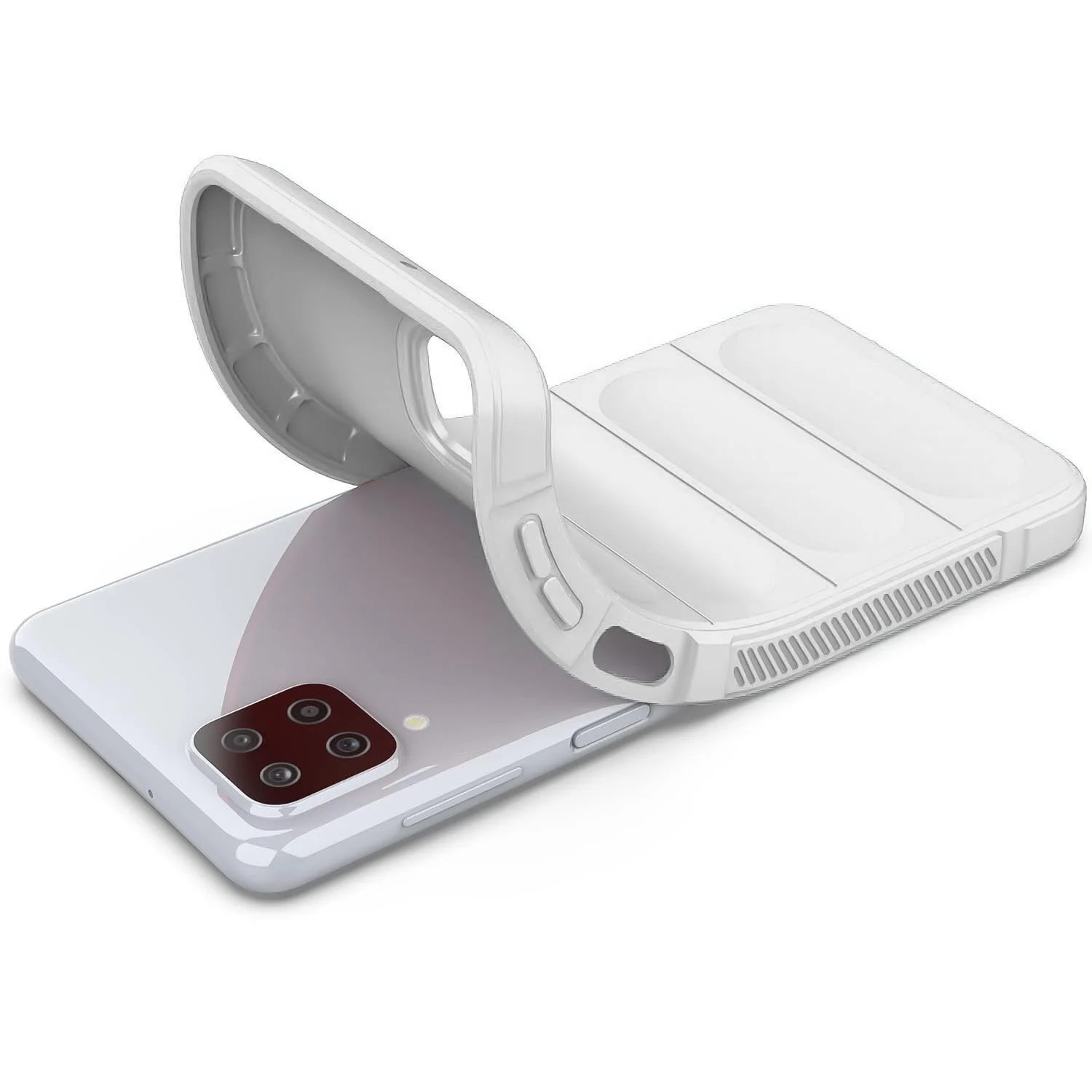 DL3 Mobilak Flexible Silicone and TPU Protective Case with Camera Protection for Samsung Galaxy A12 / M12 - White