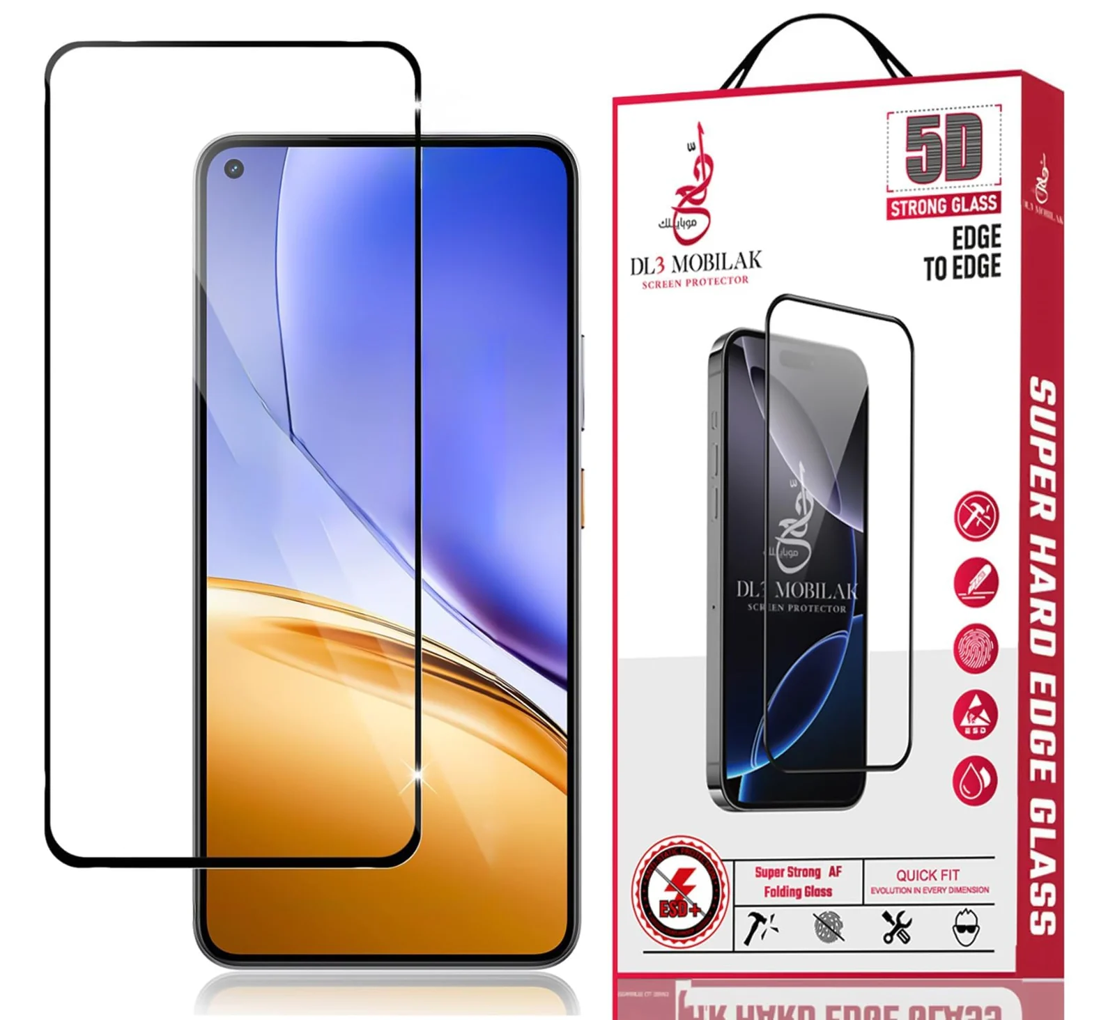 MOBIGON 9H Full-Coverage Tempered Glass Screen Protector for OPPO Reno6 4G / Reno5, Clear