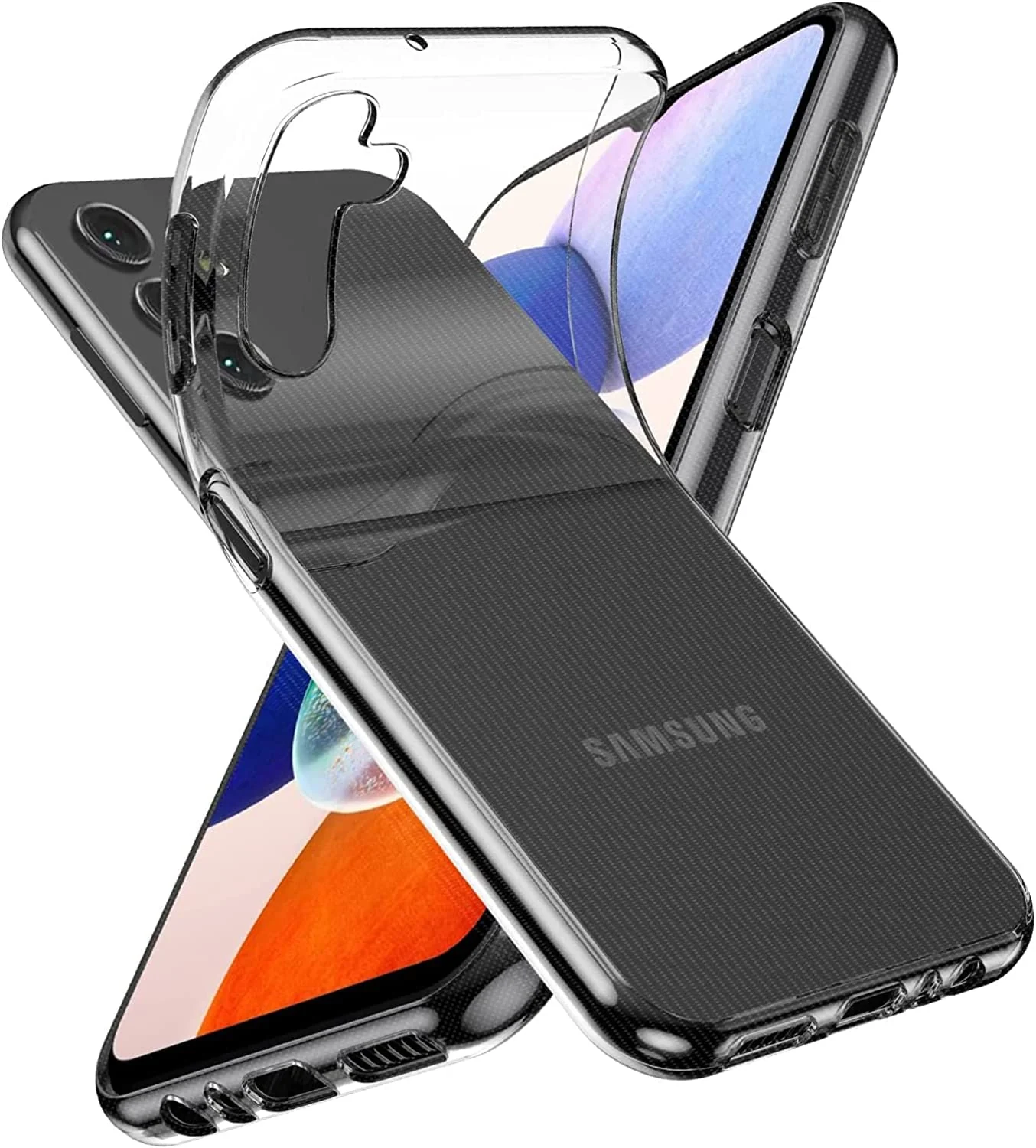 DL3 Mobilak Case Compatible with Samsung Galaxy A34 Case Crystal Soft TPU Gel Case Flexible Silicone Anti-Scratch Camera Protection TPU Cover - Clear