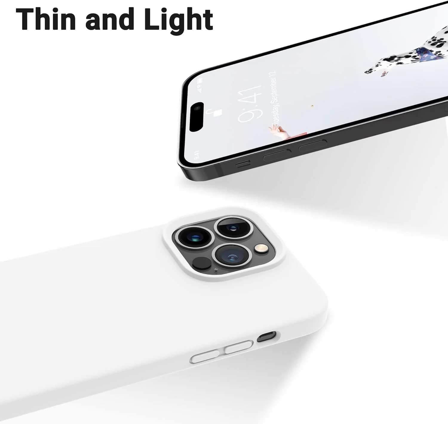 DL3 Mobilak Liquid Silicone Protective Case for iPhone 12 Pro Max (6.7 Inch) with Camera Protection and Microfiber Lining - A White