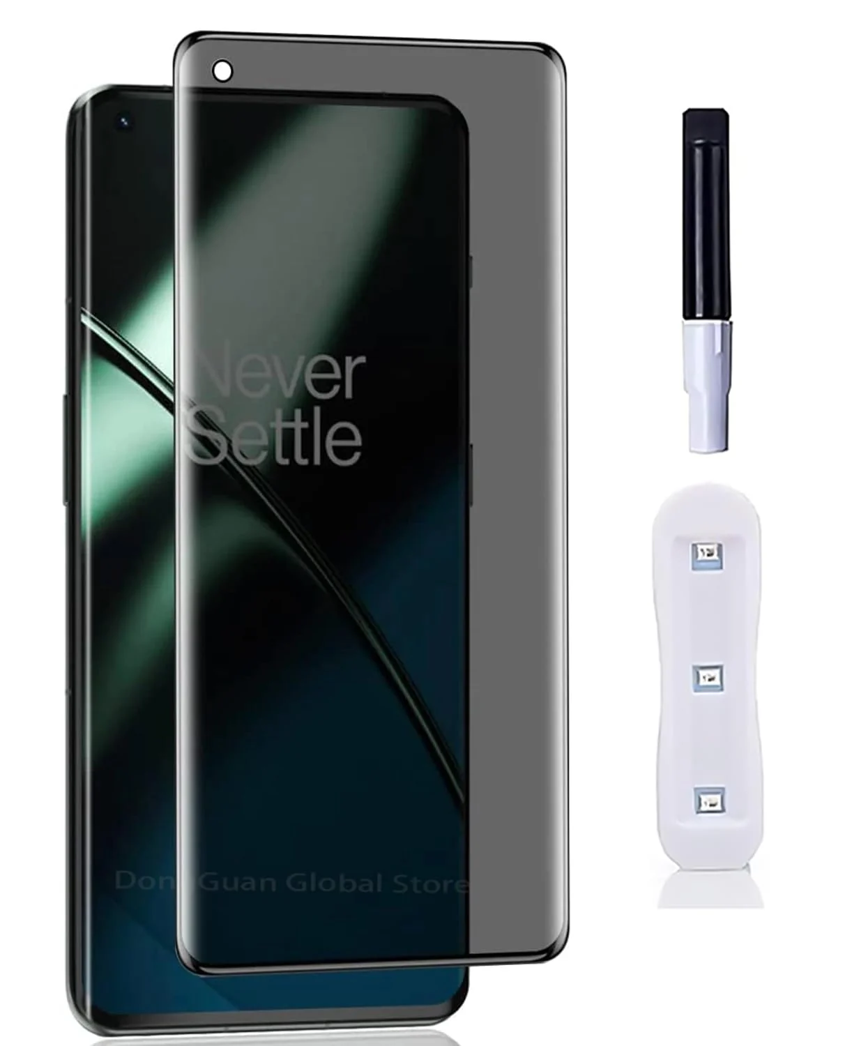 DL3 Mobilak Screen Protector for OnePlus 9 Pro Glass Fingerprint Reader Support 3D Curved Anti-Spy Tempered Glass Screen Protector - Privacy