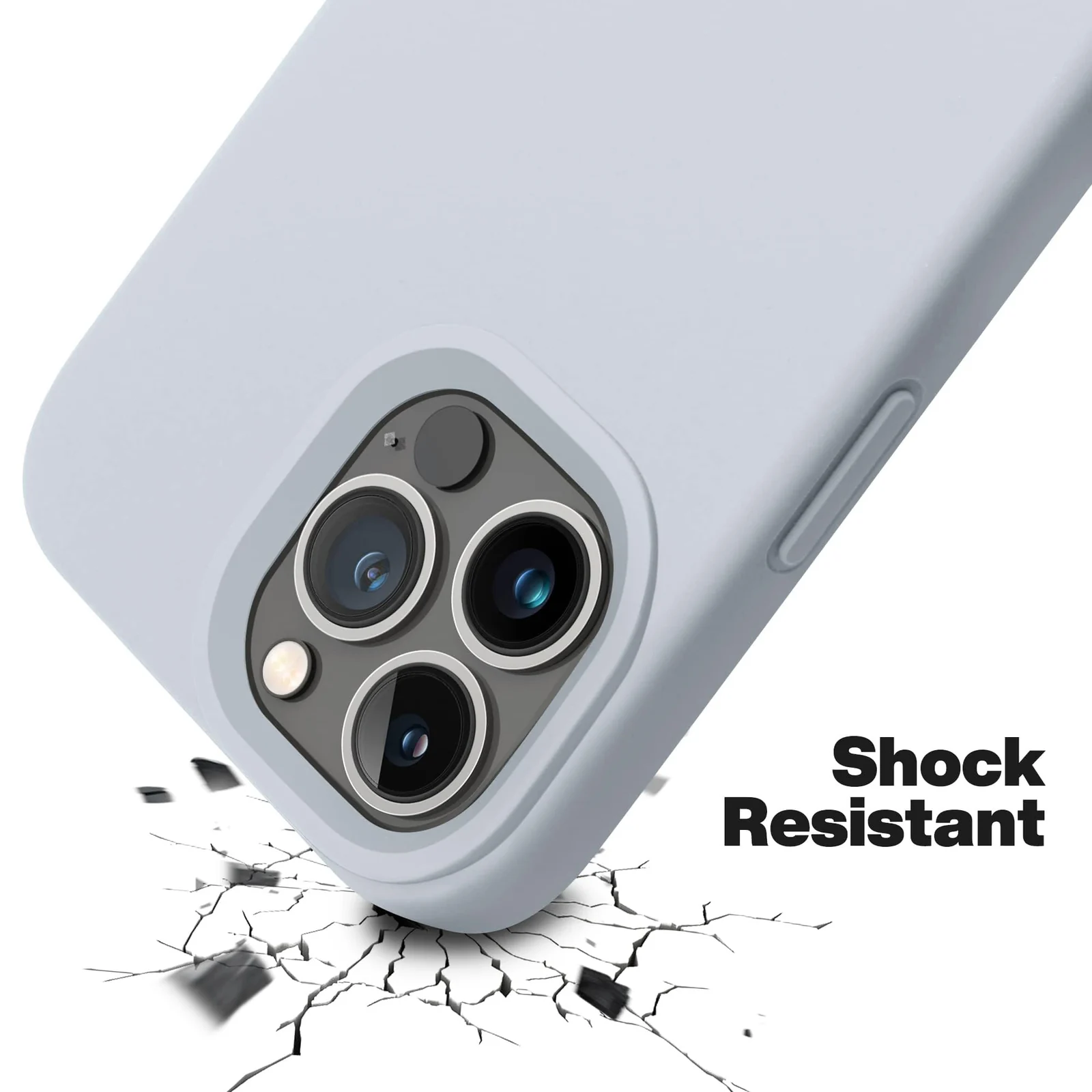 DL3 Mobilak Liquid Silicone Case for iPhone 15 Pro Max, Supports wireless charging, Shock-absorbing protection, Scratch-resistant surface - Gray