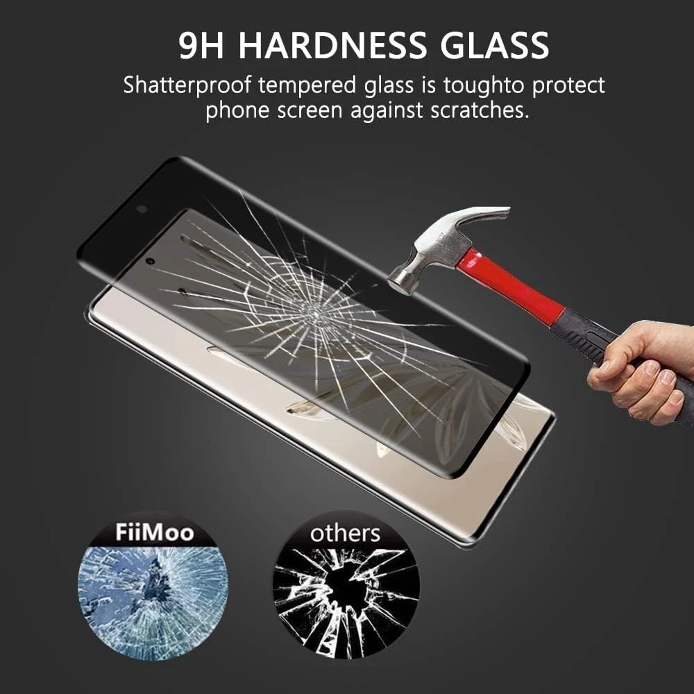 DL3 Mobilak Screen Protector for Honor 70 Glass Fingerprint Reader Support 3D Curved Anti-Spy Tempered Glass Screen Protector - Privacy