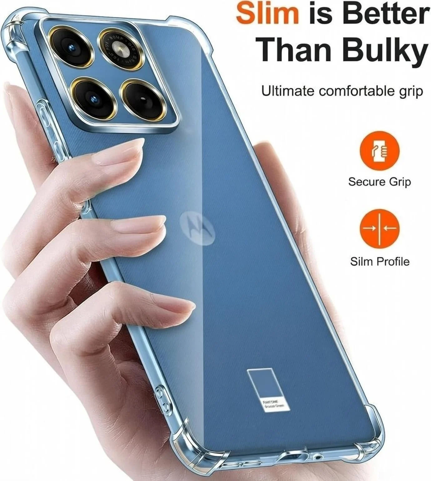 DL3 Mobilak Case Compatible with Motorola Moto G57 5G / G57 Power 5G, Cover Silicone TPU Gorilla Anti-shock Protector Camera Shockproof Corners - Clear