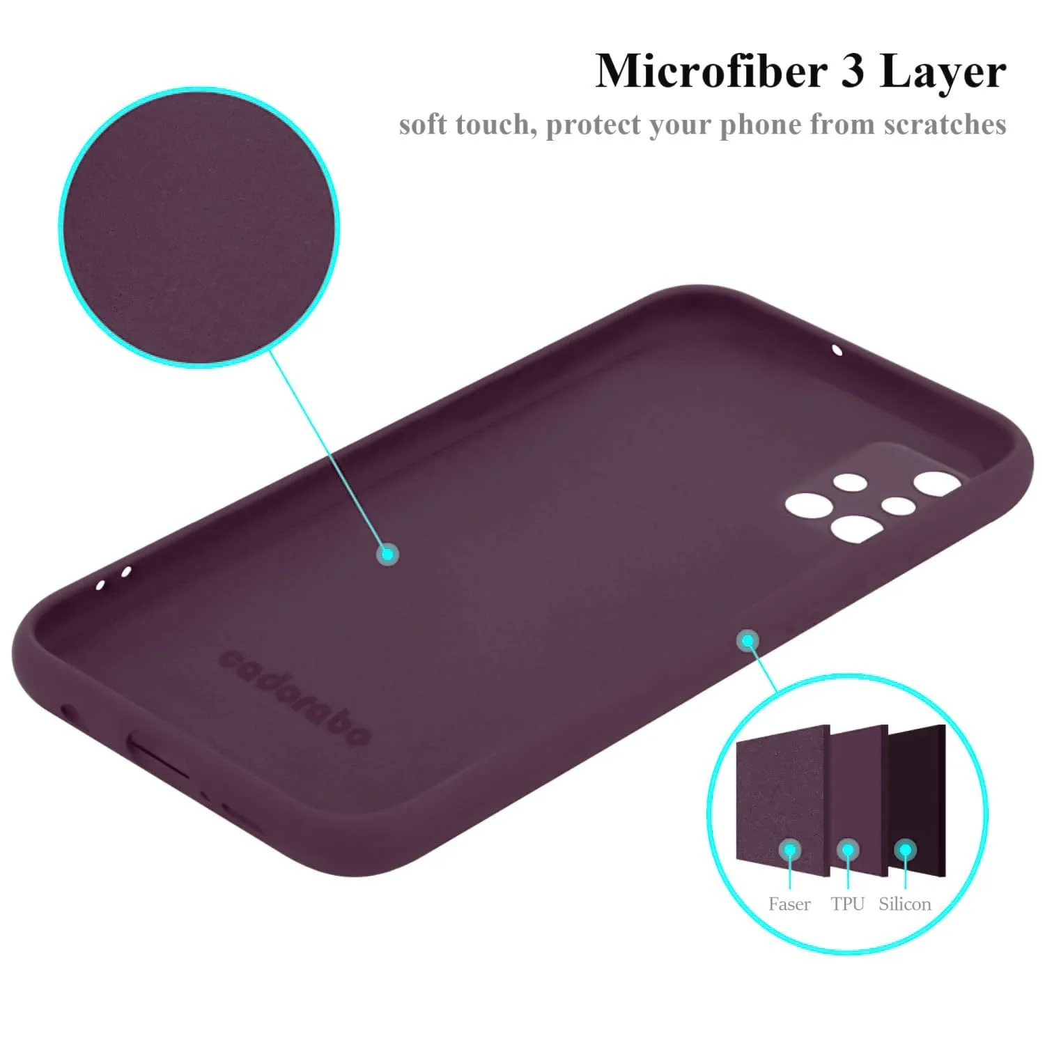 DL3 Mobilak Soft Silicone Protective Case for Samsung Galaxy A71 with Microfiber Lining and Shockproof Design - Wine Red
