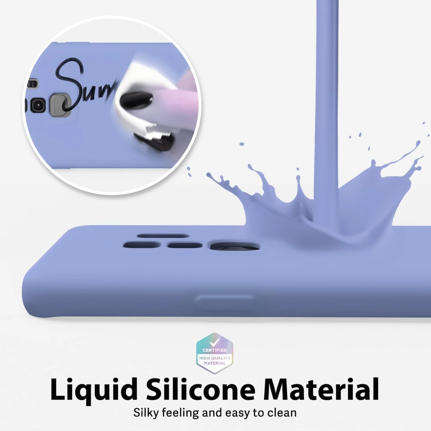 DL3 Mobilak Liquid Silicone Protective Case with Soft Microfiber Lining with Full Camera Protection for Samsung Galaxy S9 Plus - Baby Blue
