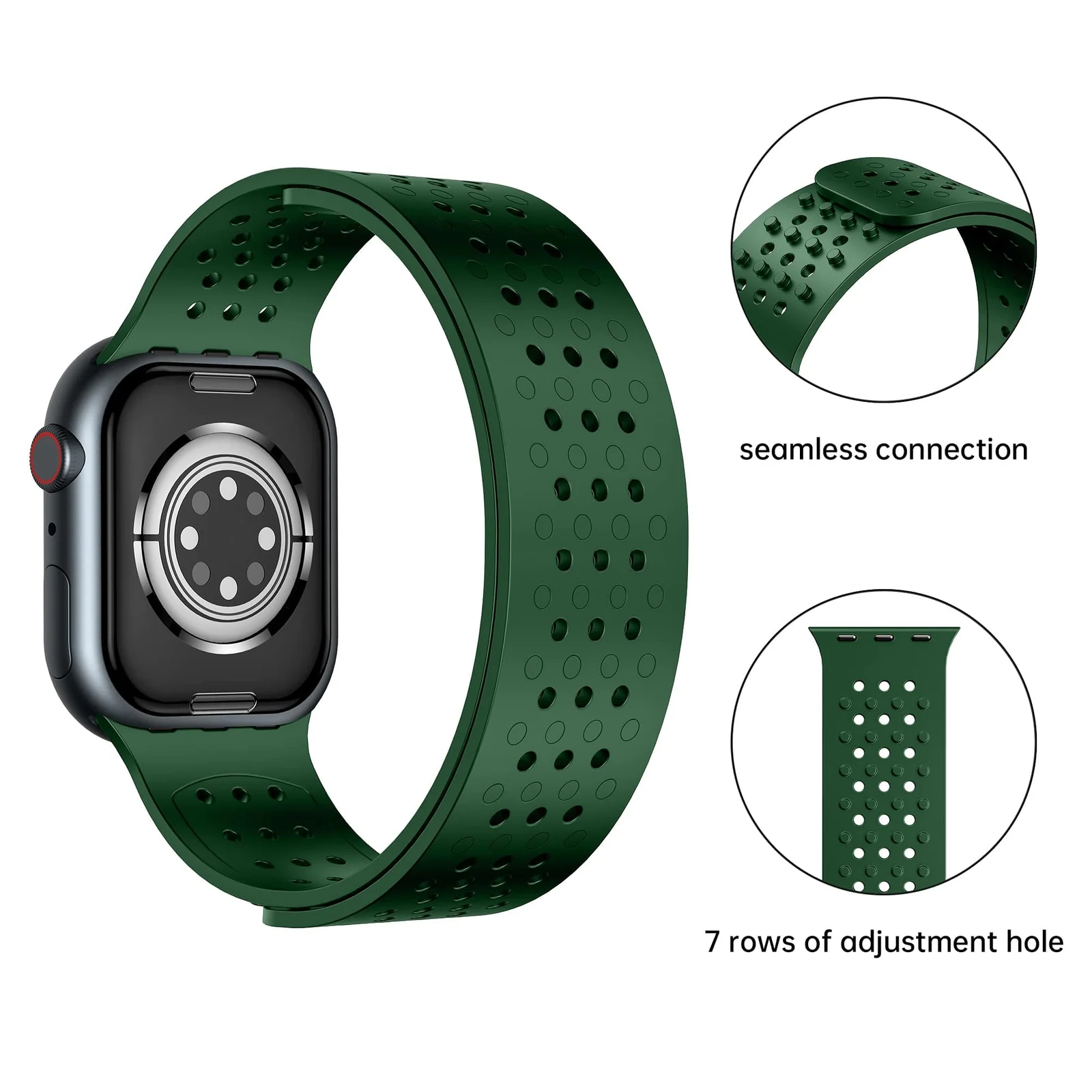 DL3 Mobilak Soft Silicone Band For Apple Watch Ultra Bands 49mm 45mm 44mm 42mm, Sport Replacement Wristband No Clasps for iWatch Series 8 ultra 7 6 5 4 SE 3 2 Women Men, Waterproof Strap - Black