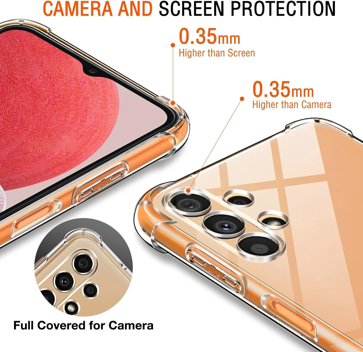 DL3 MOBILAK Clear Soft TPU Phone Case for Samsung Galaxy A13 4G - Clear