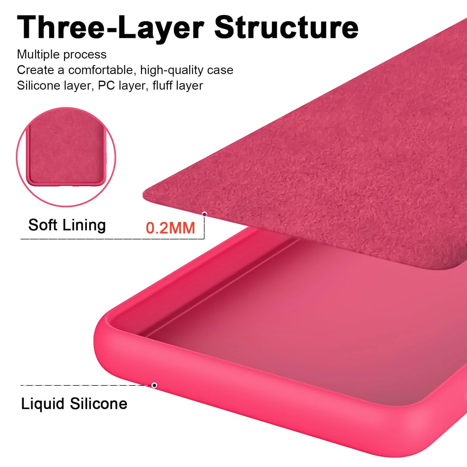 DL3 Mobilak Silicone Protective Case for Honor X9b, Shock-absorbing protection, Scratch-resistant surface, Soft microfiber lining - Hot Pink