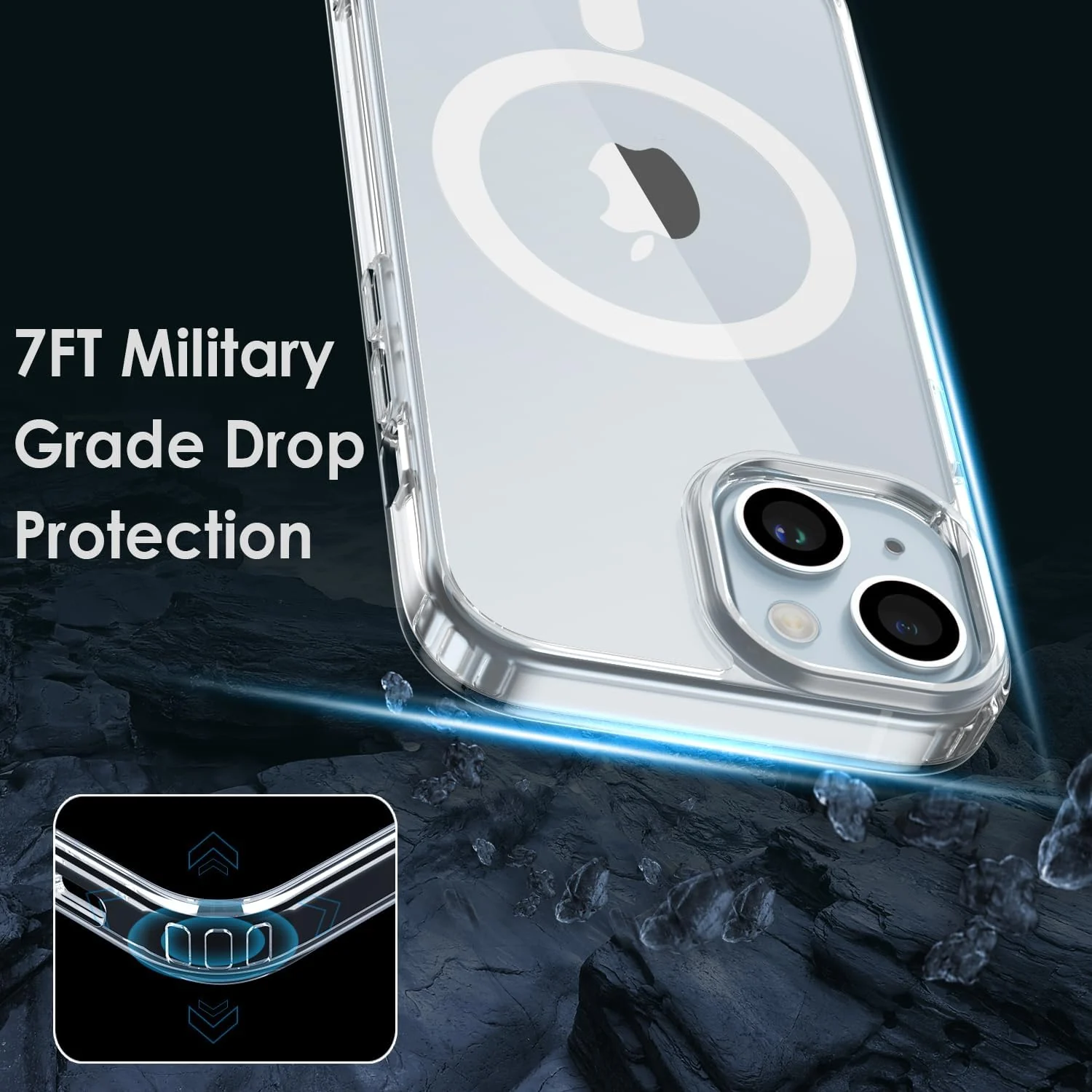 DL3 MOBILAK for iPhone 15 Case Clear [Compatible with MagSafe] Slim Magnetic Clear Bumper Case for Enhanced Protection and Style