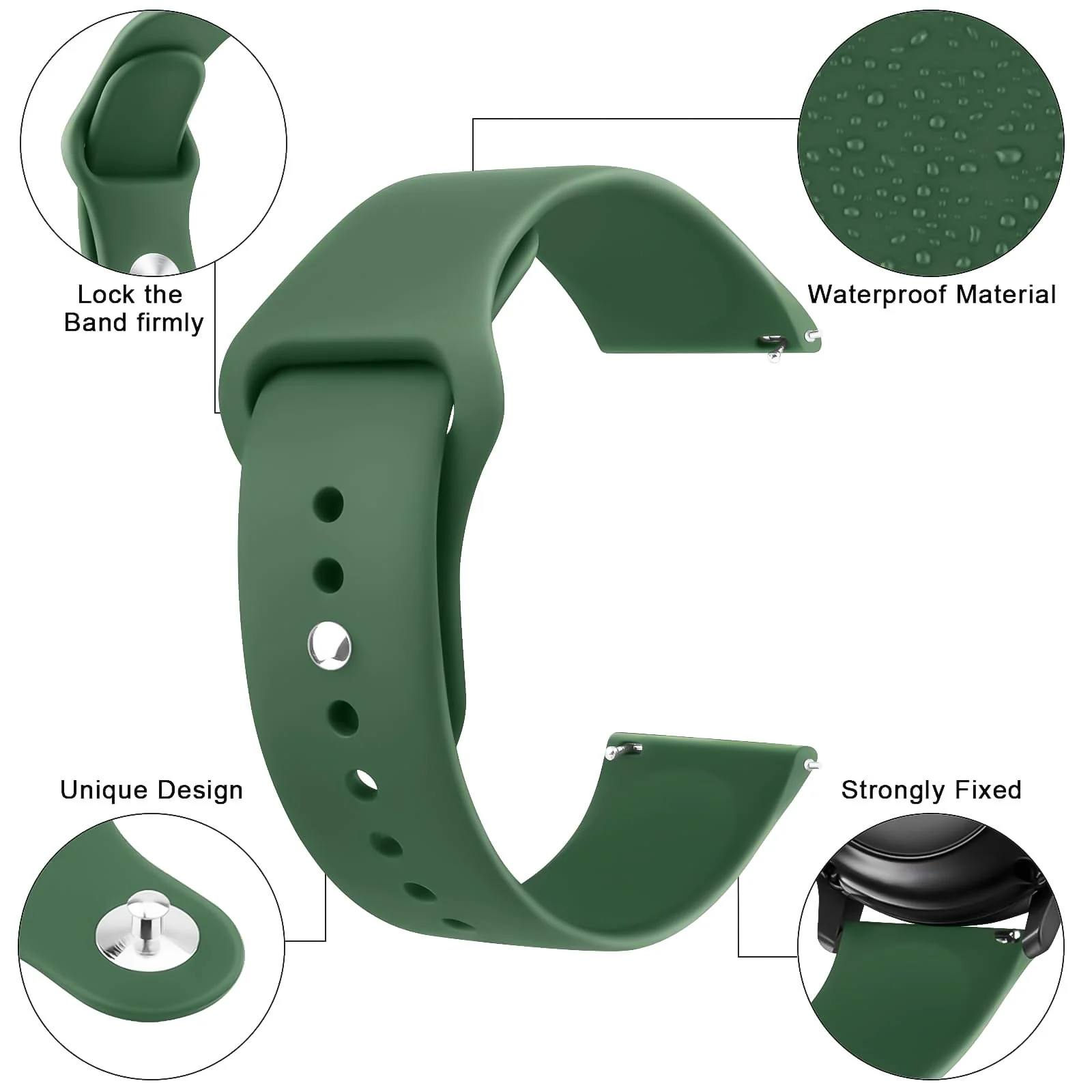 DL3 Mobilak Straps Compatible with Xiaomi Redmi Watch 5 Active/Redmi Watch 5 Lite Bracelets for Men Women, 22mm Soft Silicone Strap, Waterproof Adjustable Band Sports Replacement - Green