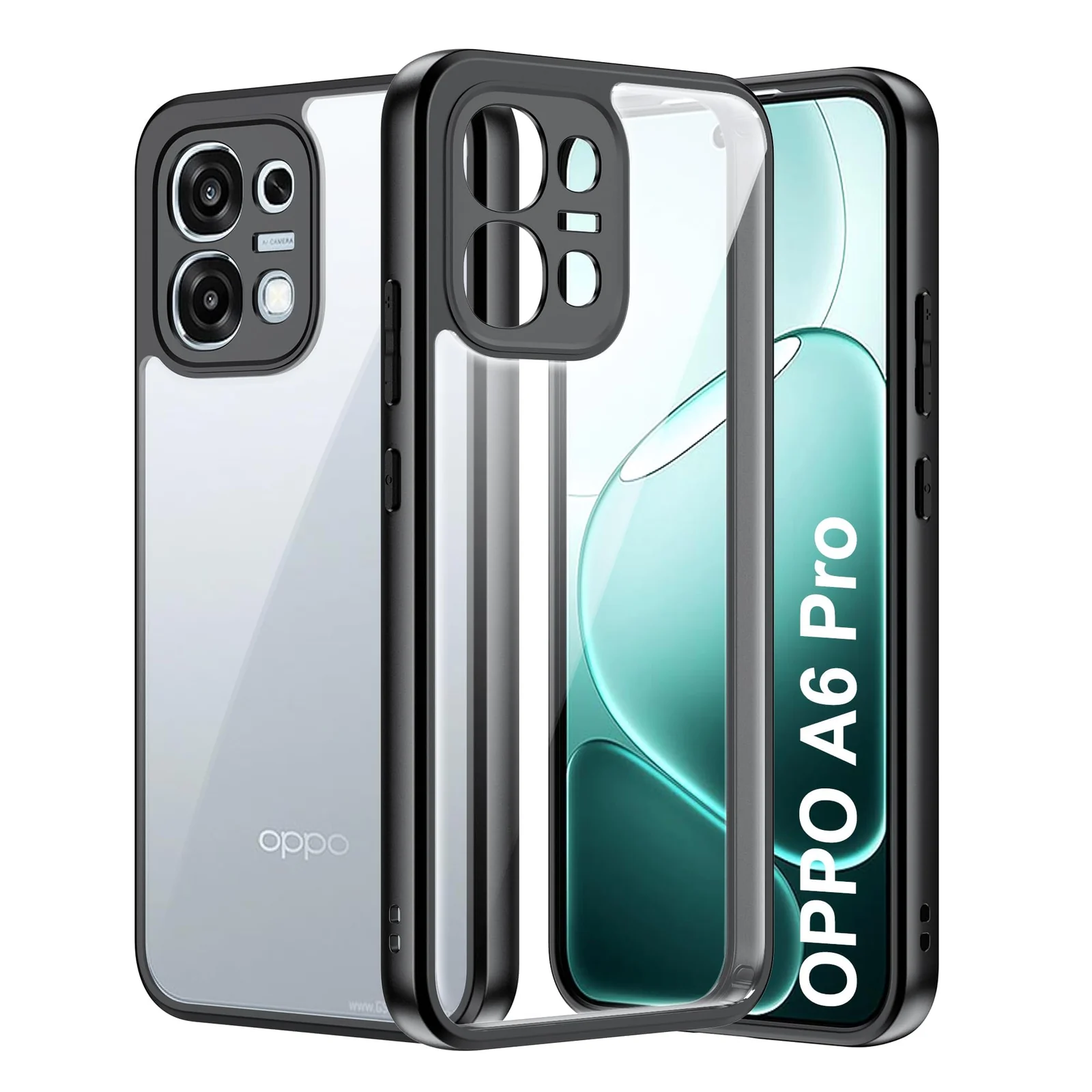 DL3 Mobilak Clear TPU Case for OPPO A6 Pro 5G / 4G, Camera protection, Shock-absorbing protection, Scratch-resistant surface - Black