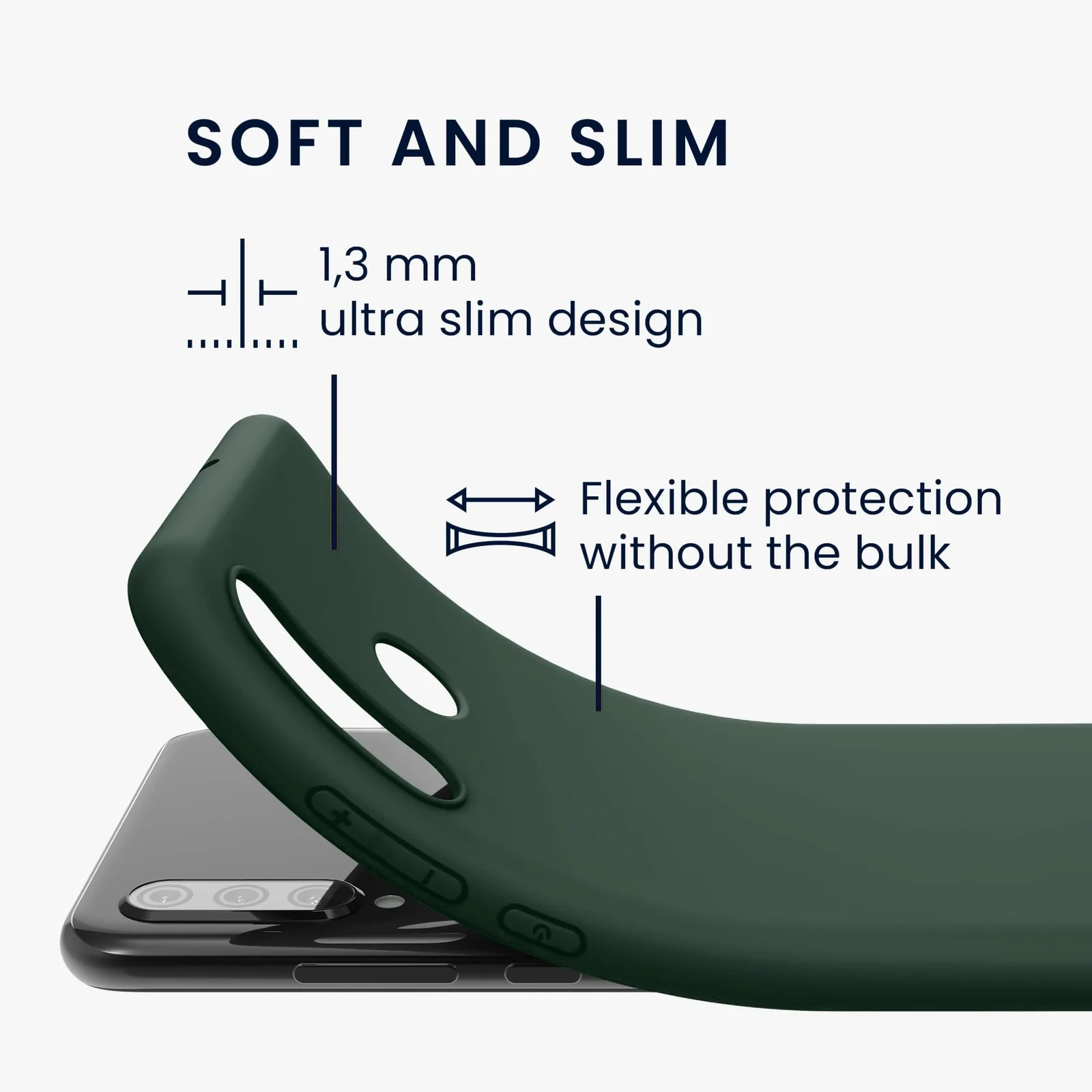 DL3 Mobilak Soft Silicone Protective Case for Huawei Y9S / Honor 9X Pro / P Smart Pro 2019 with Microfiber Lining and Shockproof Design - Green
