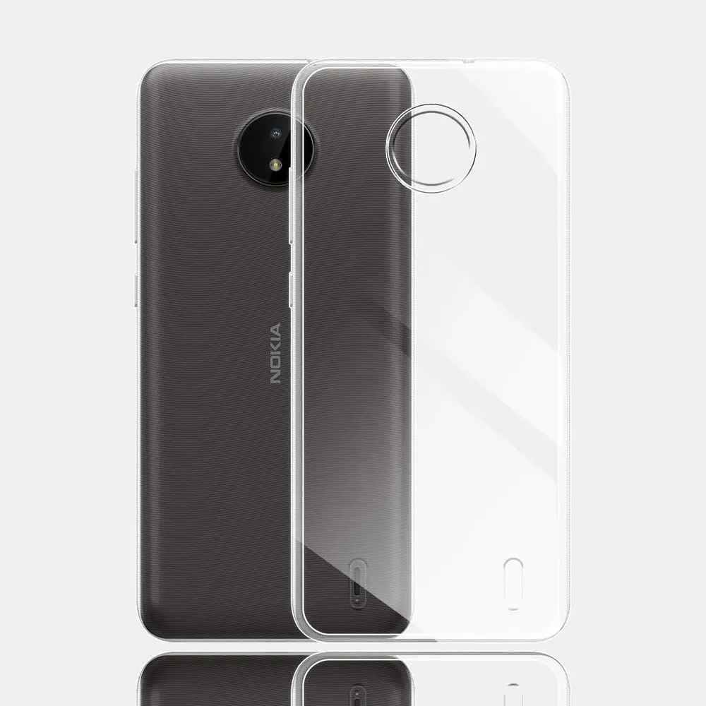 DL3 Mobilak Case Compatible with Nokia C20 / Nokia C10, Cover Silicone TPU Gorilla Anti-shock Protector Camera Shockproof Corners - Clear
