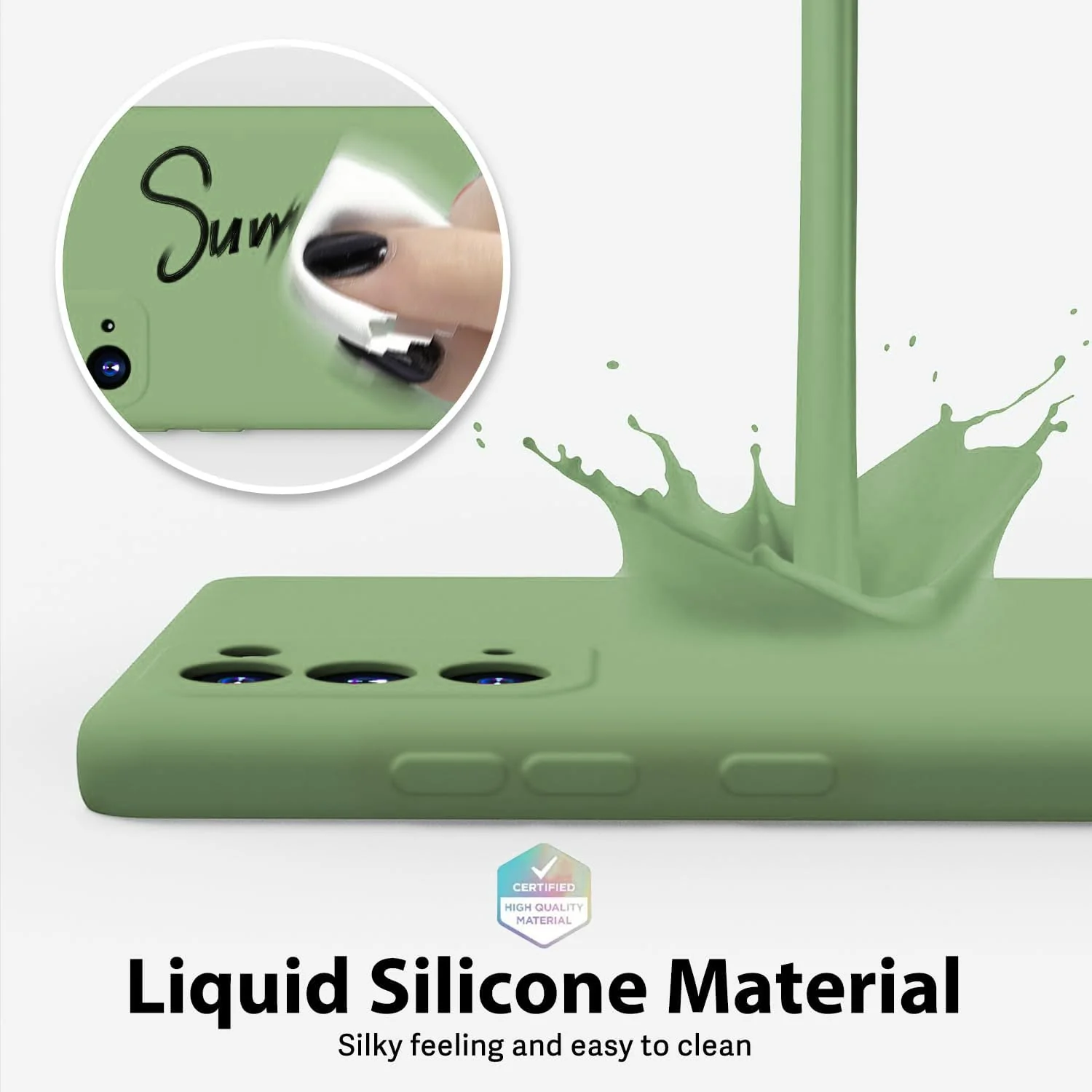 "DL3 Mobilak Liquid Silicone Case for Samsung Galaxy Note 20 5G (6.7""), Shock-absorbing protection, Scratch-resistant surface, Soft microfiber lining - Mint Green"