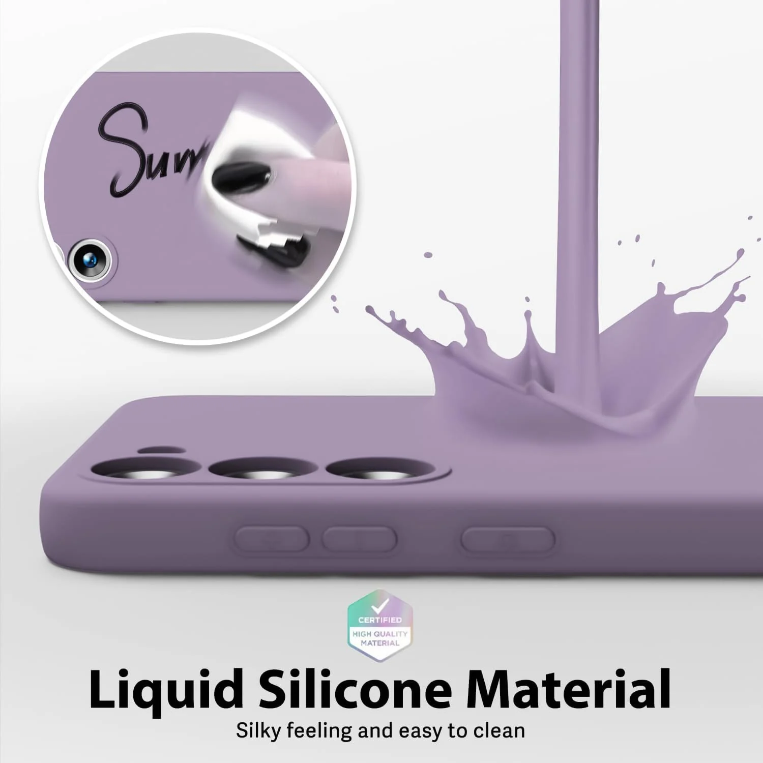 DL3 Mobilak Liquid Silicone Case for Samsung Galaxy Note 10, Shock-absorbing protection, Scratch-resistant surface, Soft microfiber lining - Lavender