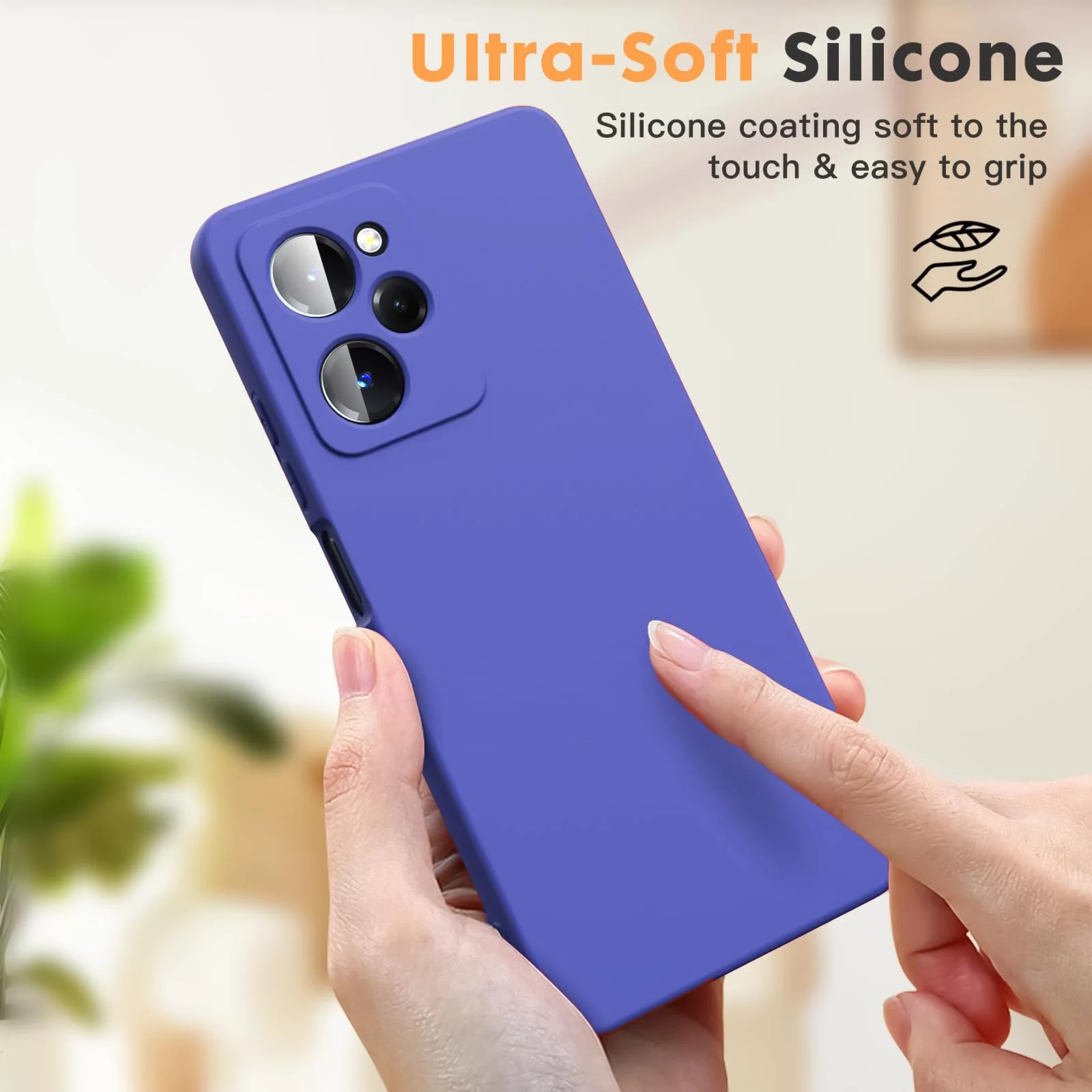 DL3 Mobilak POCO X5 Pro 5G Case, Soft Flexible Silicone Gel Rubber Bumper Cover, Full Body Shockproof Protective Phone Case - Light Blue