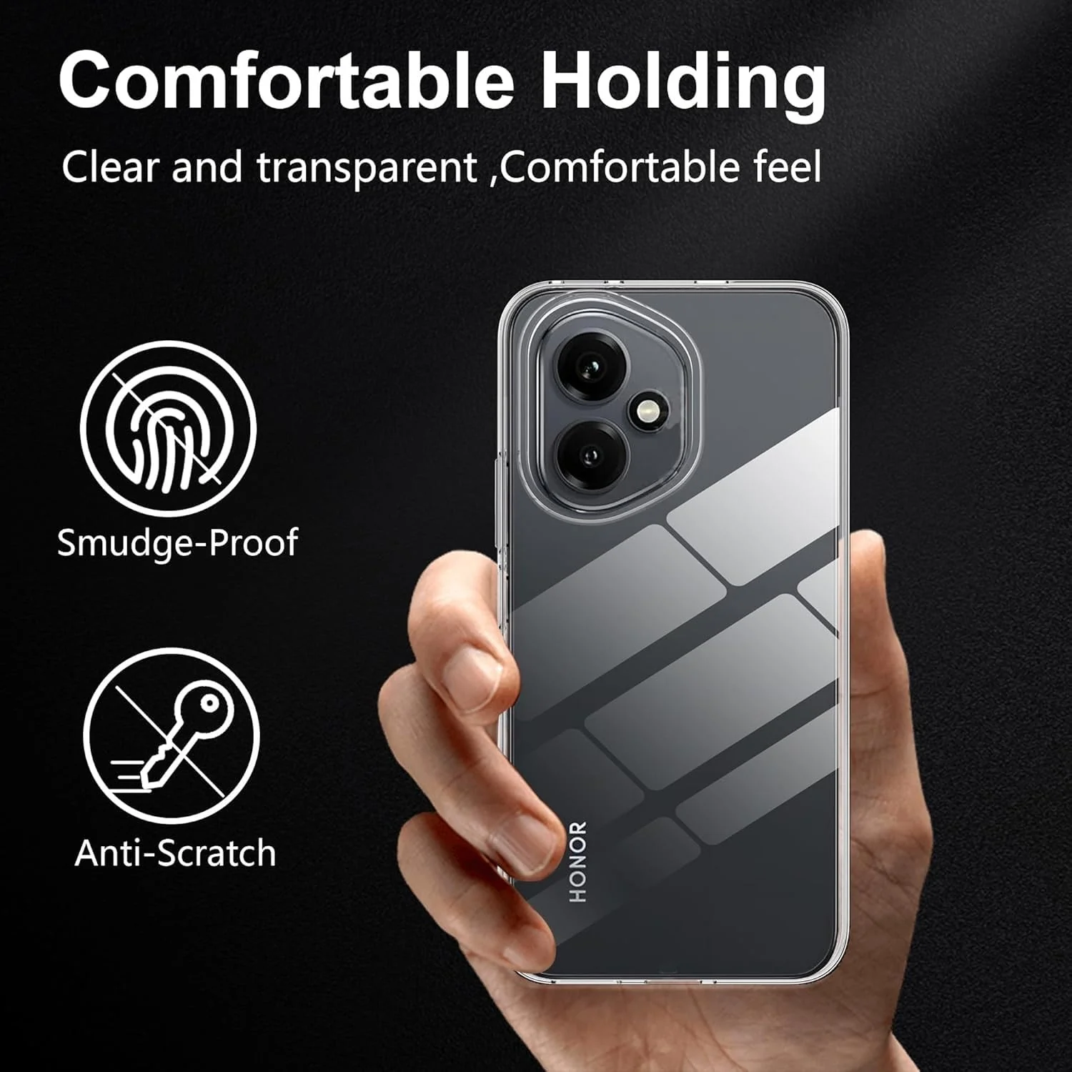 DL3 Mobilak Case Compatible with Honor 400 5G, Case Crystal Soft TPU Gel Case Flexible Silicone Anti-Scratch Camera Protection TPU Cover - Clear